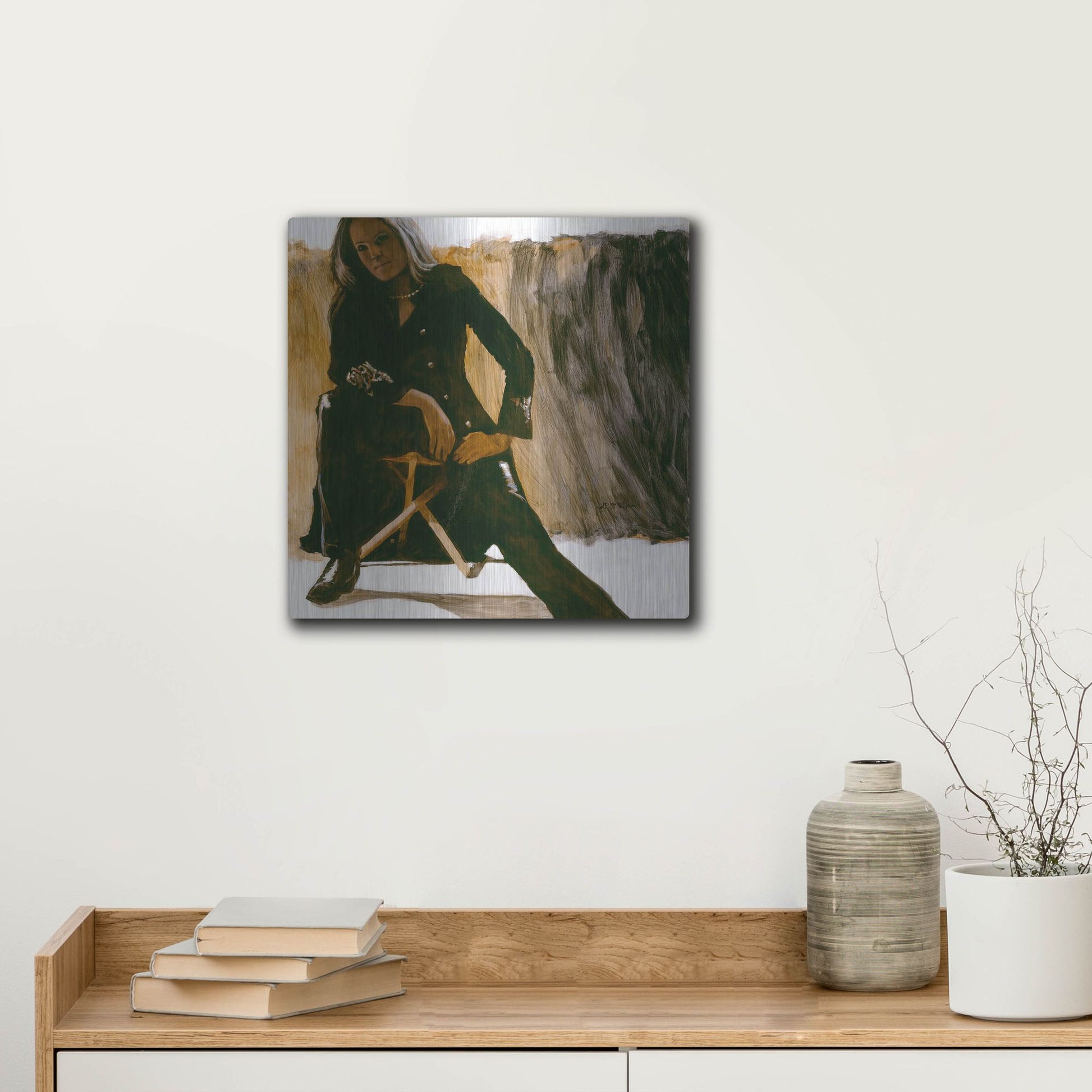 Luxe Metal Art 'Leathers' by J. E. Knauf, Metal Wall Art,12x12