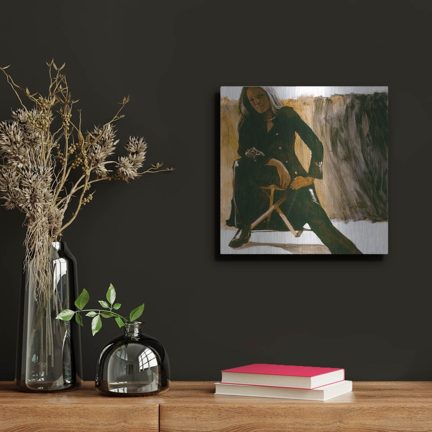 Luxe Metal Art 'Leathers' by J. E. Knauf, Metal Wall Art,12x12