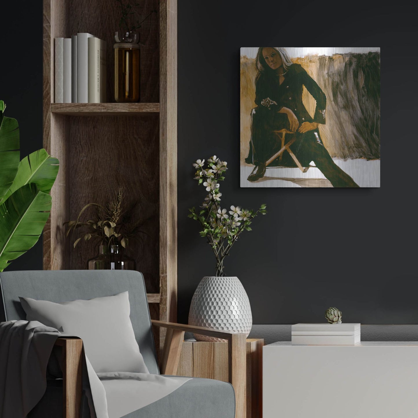 Luxe Metal Art 'Leathers' by J. E. Knauf, Metal Wall Art,24x24
