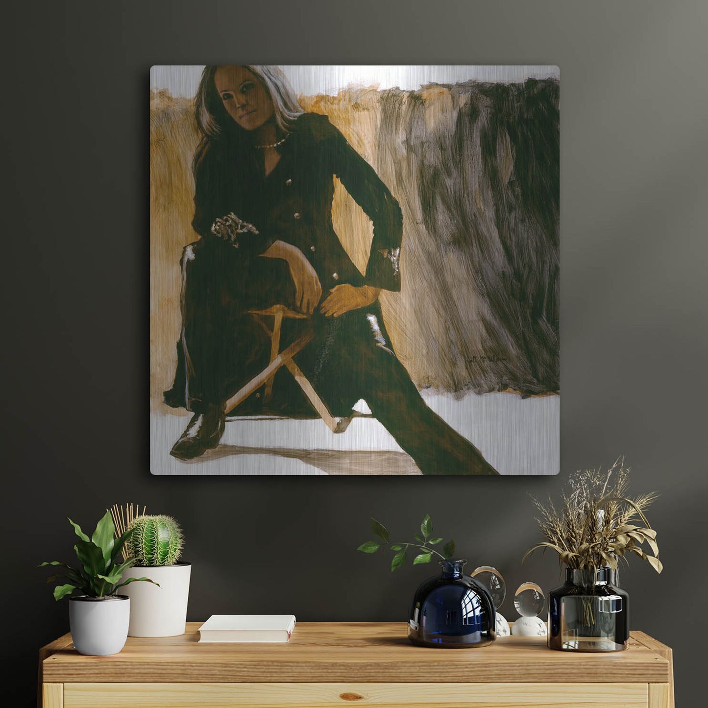 Luxe Metal Art 'Leathers' by J. E. Knauf, Metal Wall Art,24x24