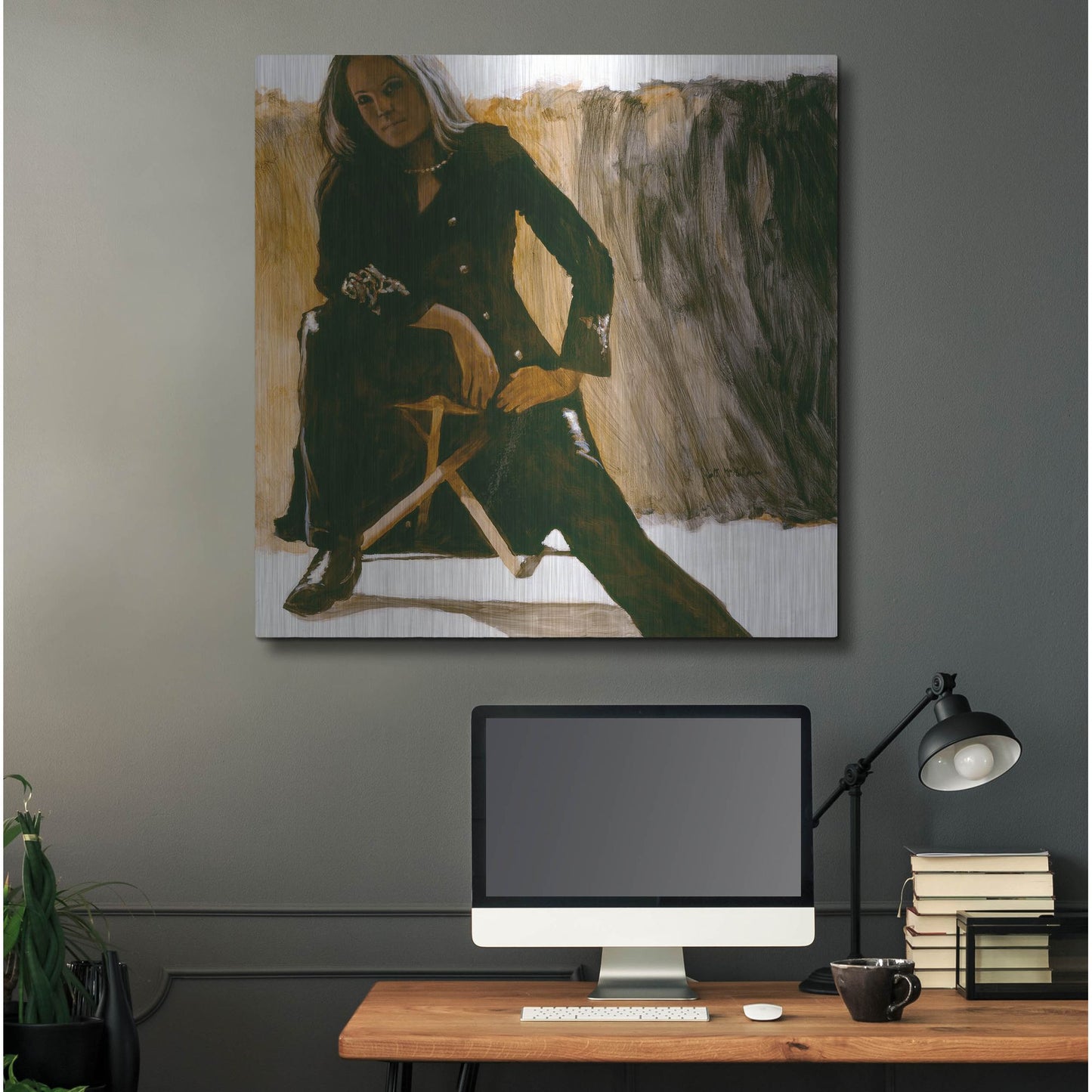 Luxe Metal Art 'Leathers' by J. E. Knauf, Metal Wall Art,36x36