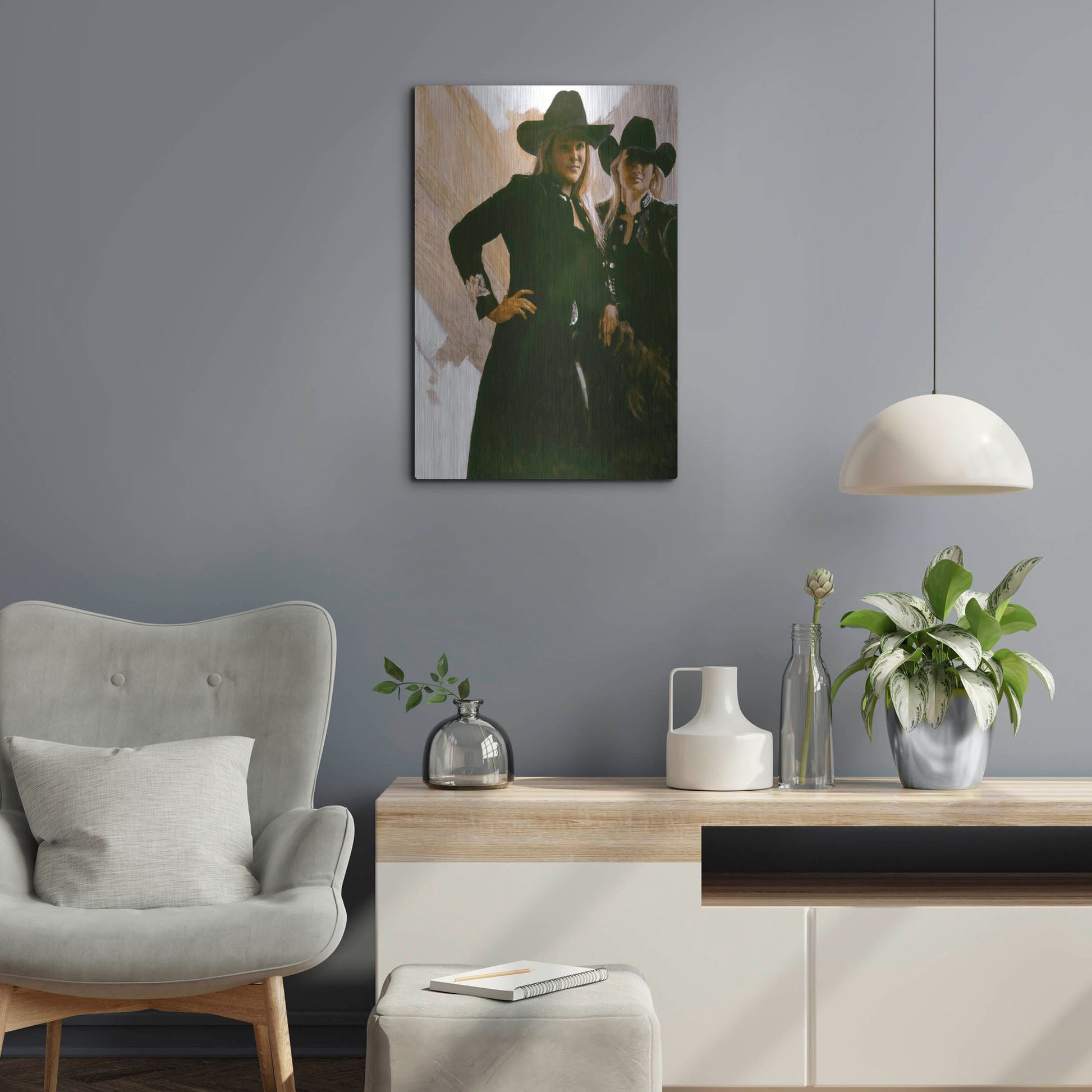 Luxe Metal Art 'Attitude' by J. E. Knauf, Metal Wall Art,16x24