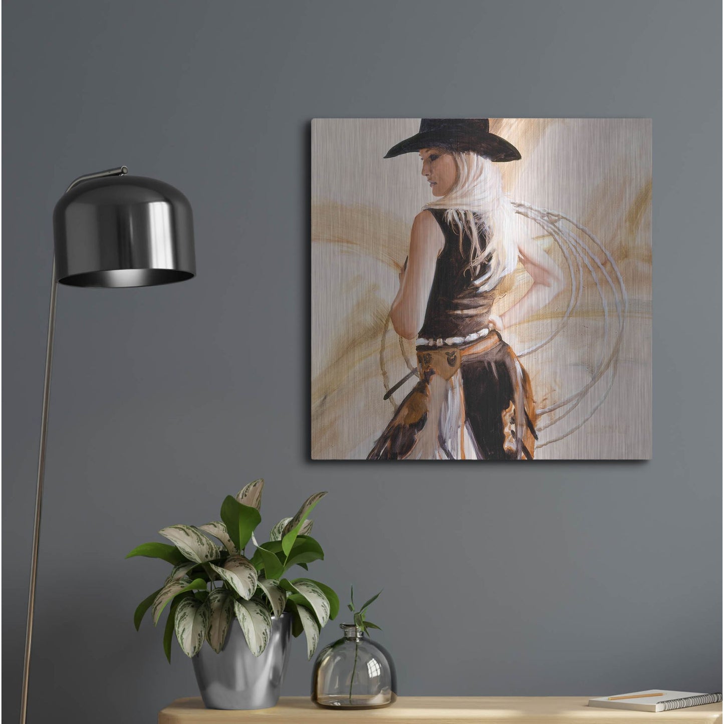 Luxe Metal Art 'Framed' by J. E. Knauf, Metal Wall Art,24x24