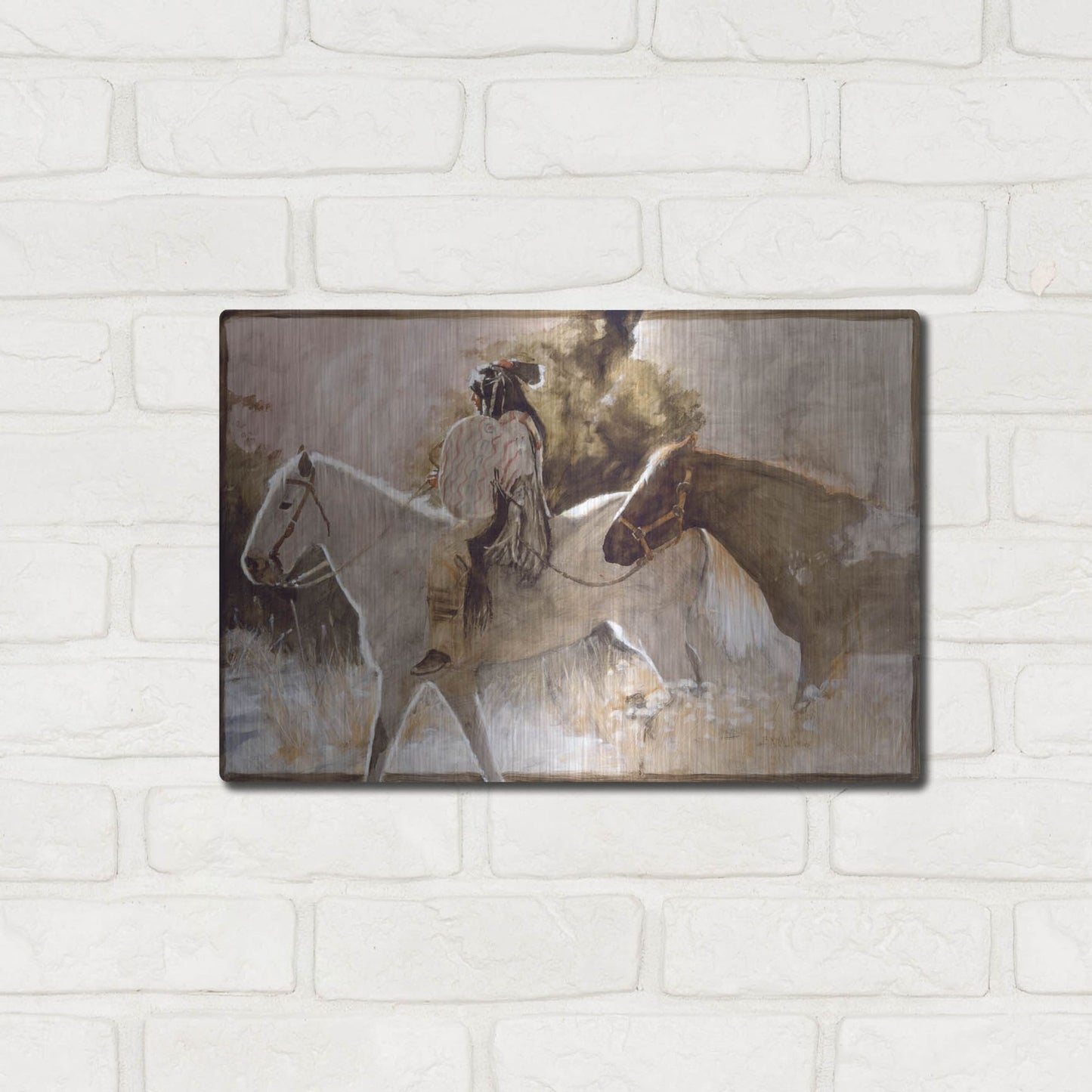 Luxe Metal Art 'In The Lead' by J. E. Knauf, Metal Wall Art,16x12