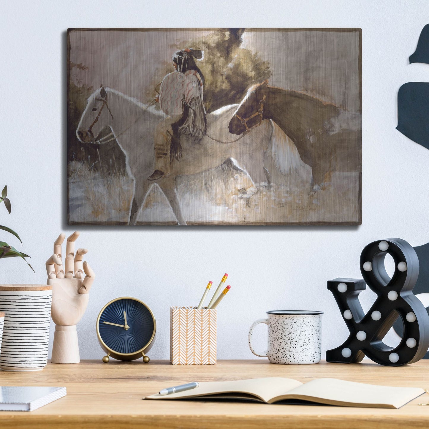 Luxe Metal Art 'In The Lead' by J. E. Knauf, Metal Wall Art,16x12