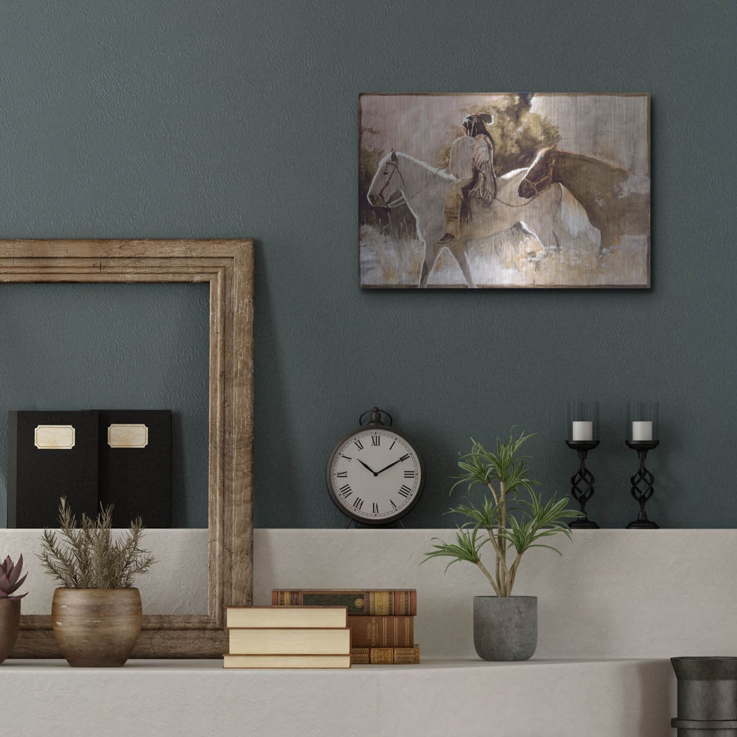 Luxe Metal Art 'In The Lead' by J. E. Knauf, Metal Wall Art,16x12