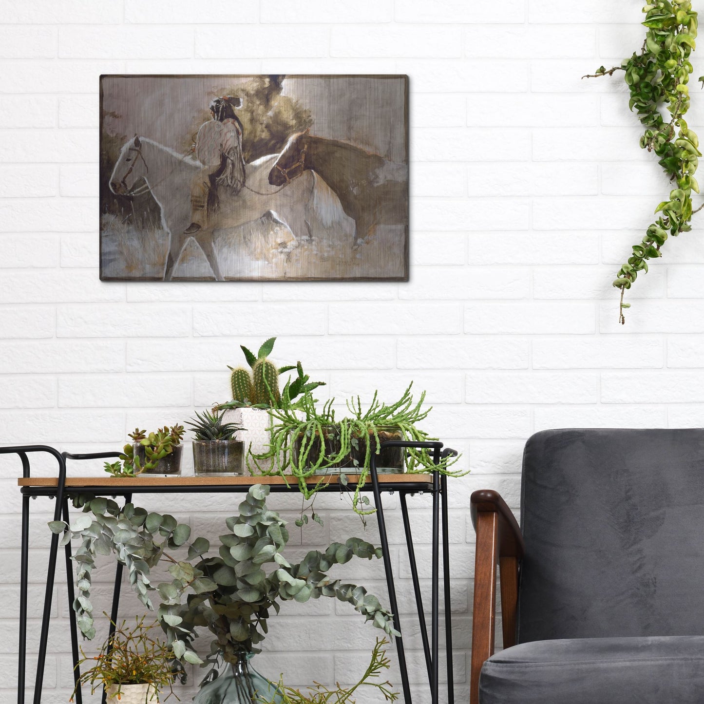 Luxe Metal Art 'In The Lead' by J. E. Knauf, Metal Wall Art,16x12