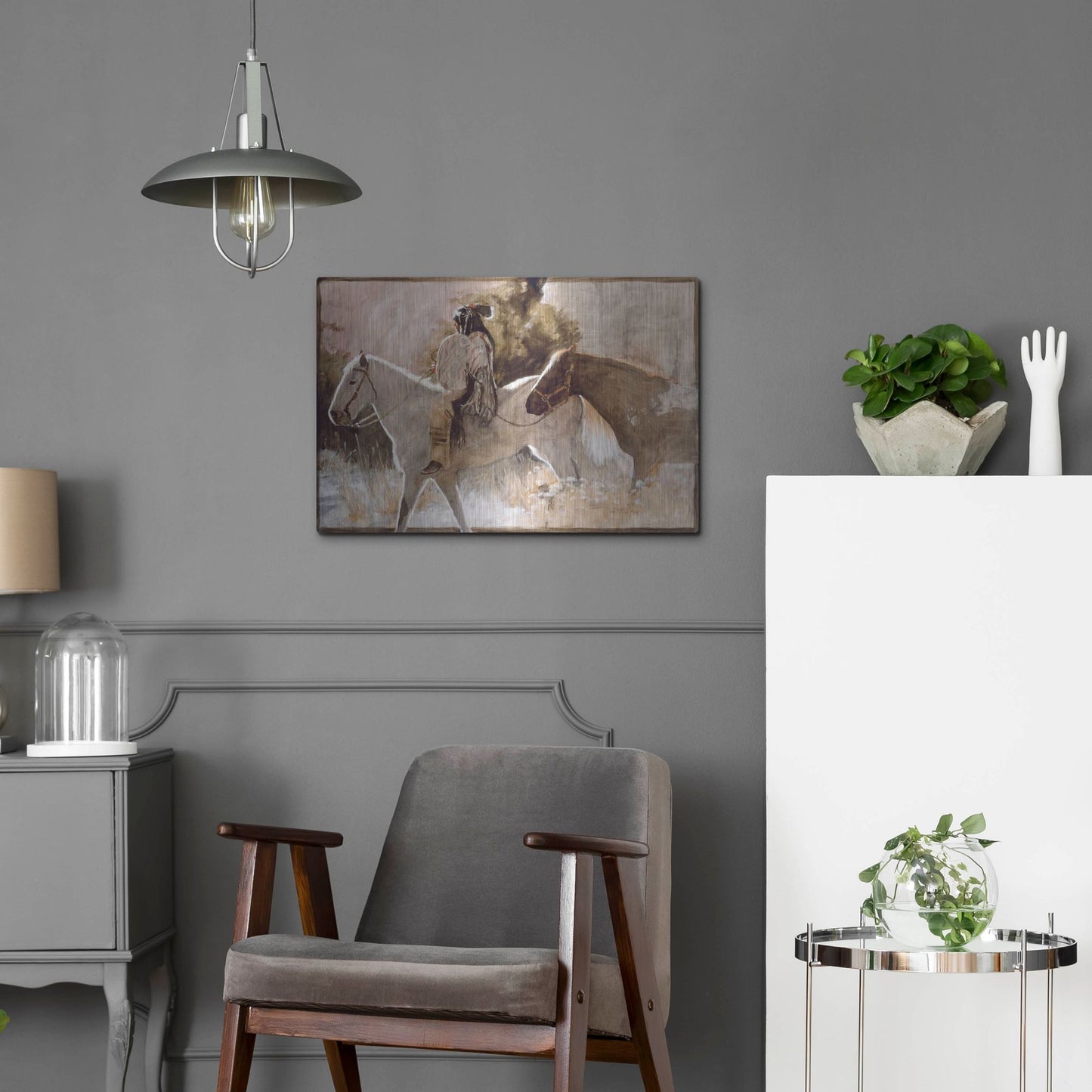 Luxe Metal Art 'In The Lead' by J. E. Knauf, Metal Wall Art,24x16