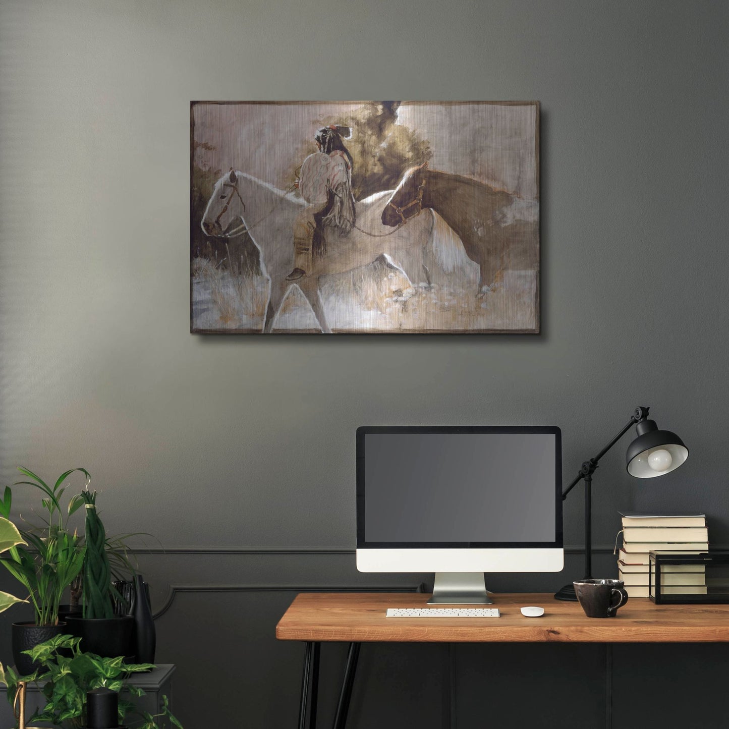 Luxe Metal Art 'In The Lead' by J. E. Knauf, Metal Wall Art,36x24