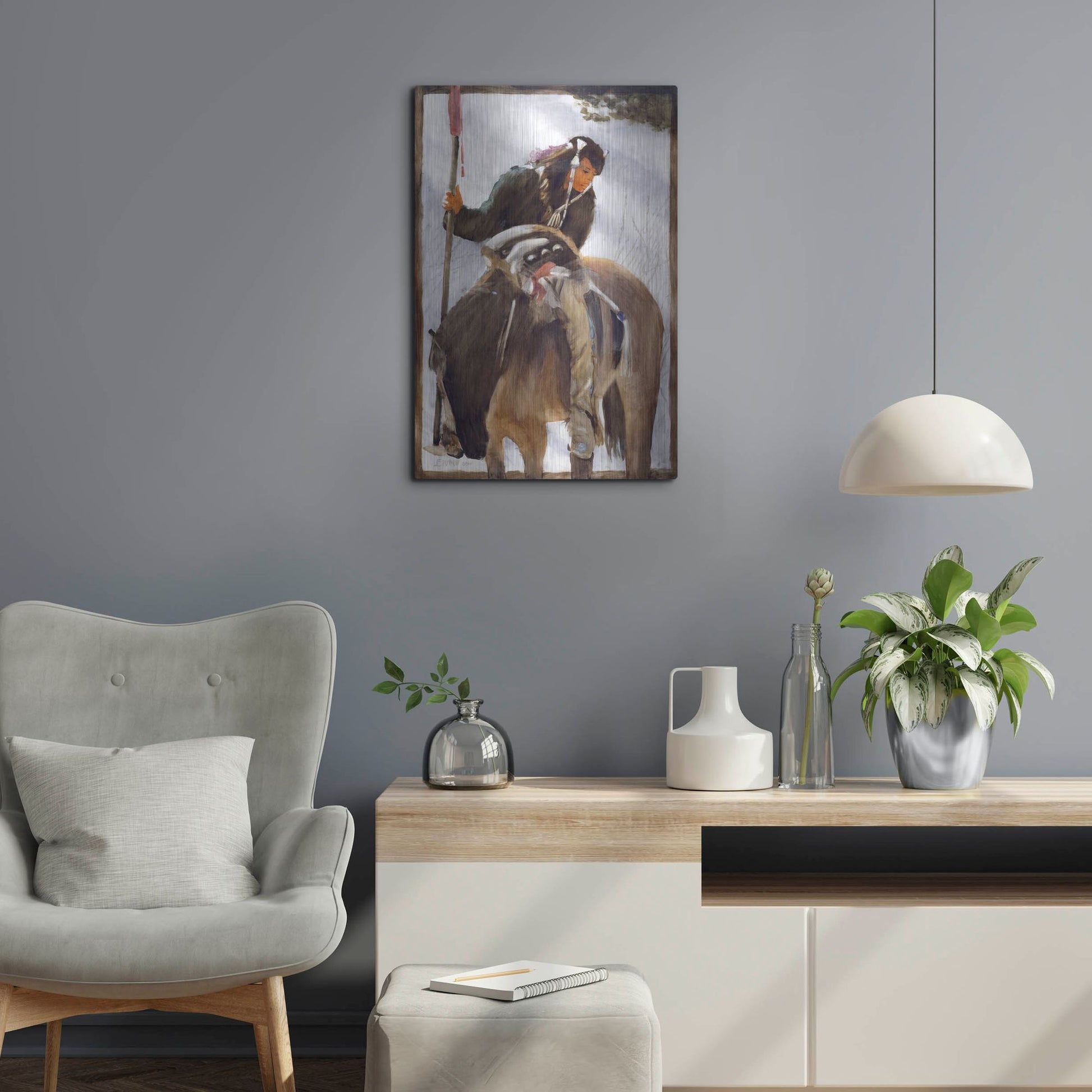 Luxe Metal Art 'Tracker' by J. E. Knauf, Metal Wall Art,16x24