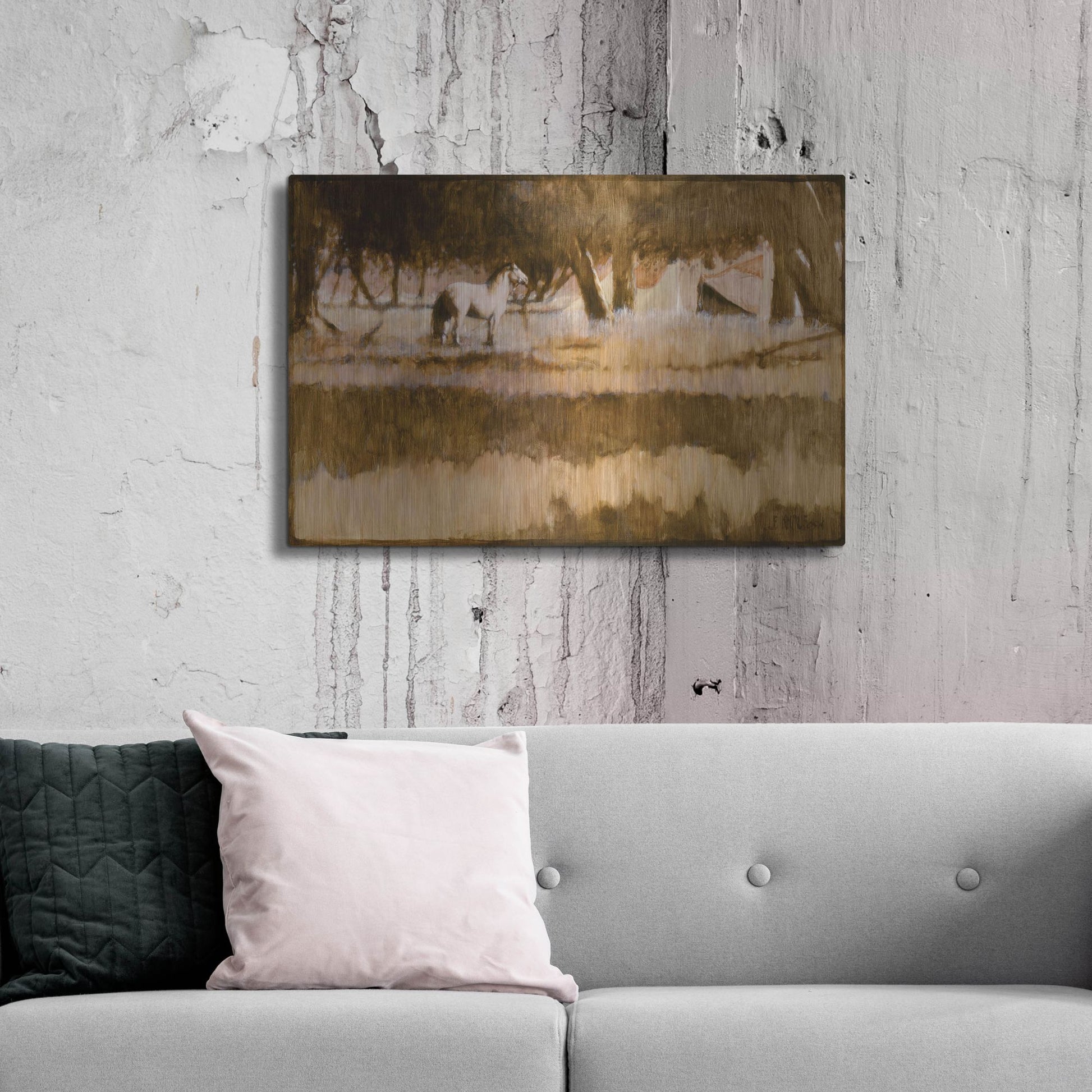 Luxe Metal Art 'Home' by J. E. Knauf, Metal Wall Art,36x24
