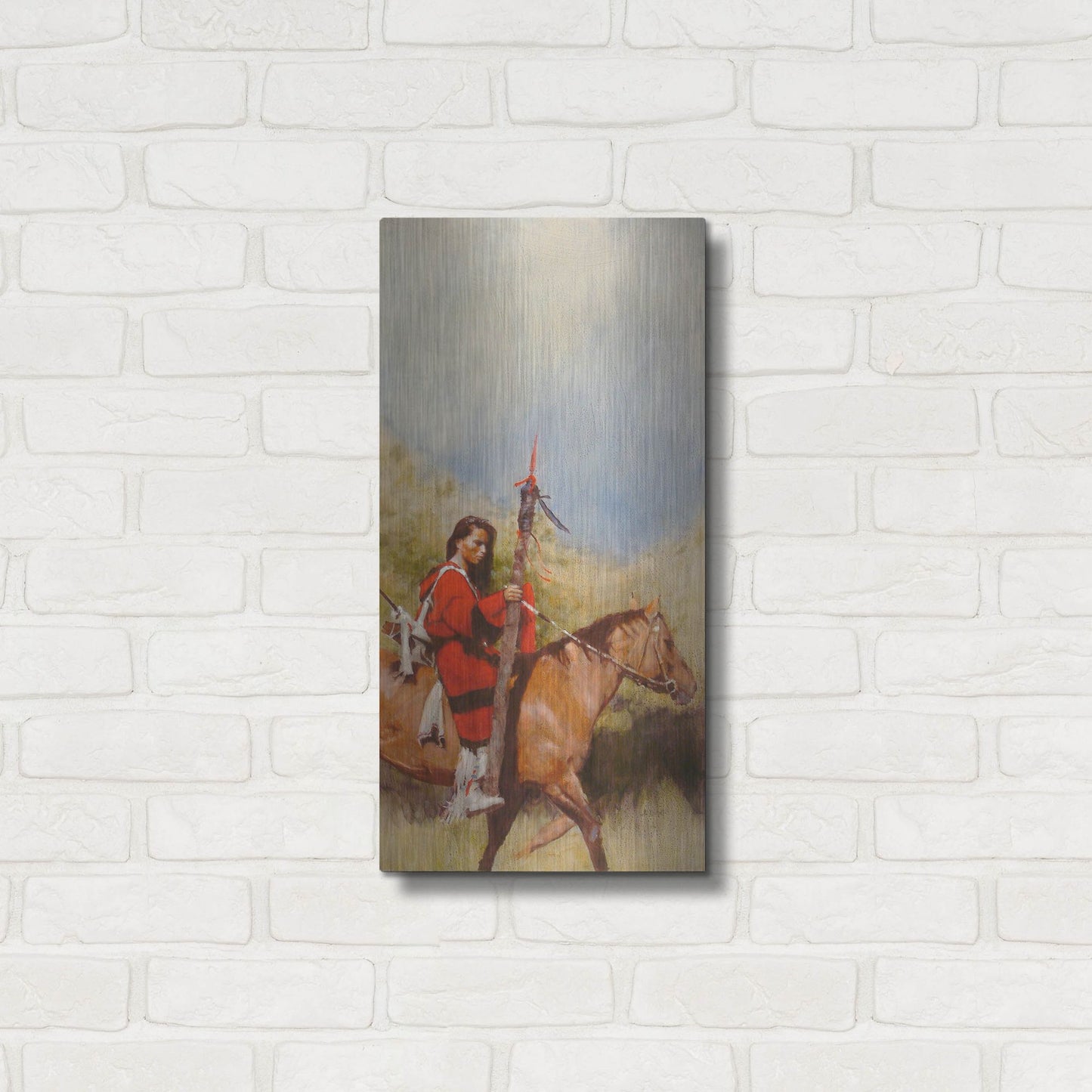 Luxe Metal Art 'Horse And Rider At A Walk' by J. E. Knauf, Metal Wall Art,12x24