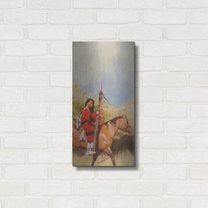 Luxe Metal Art 'Horse And Rider At A Walk' by J. E. Knauf, Metal Wall Art,12x24