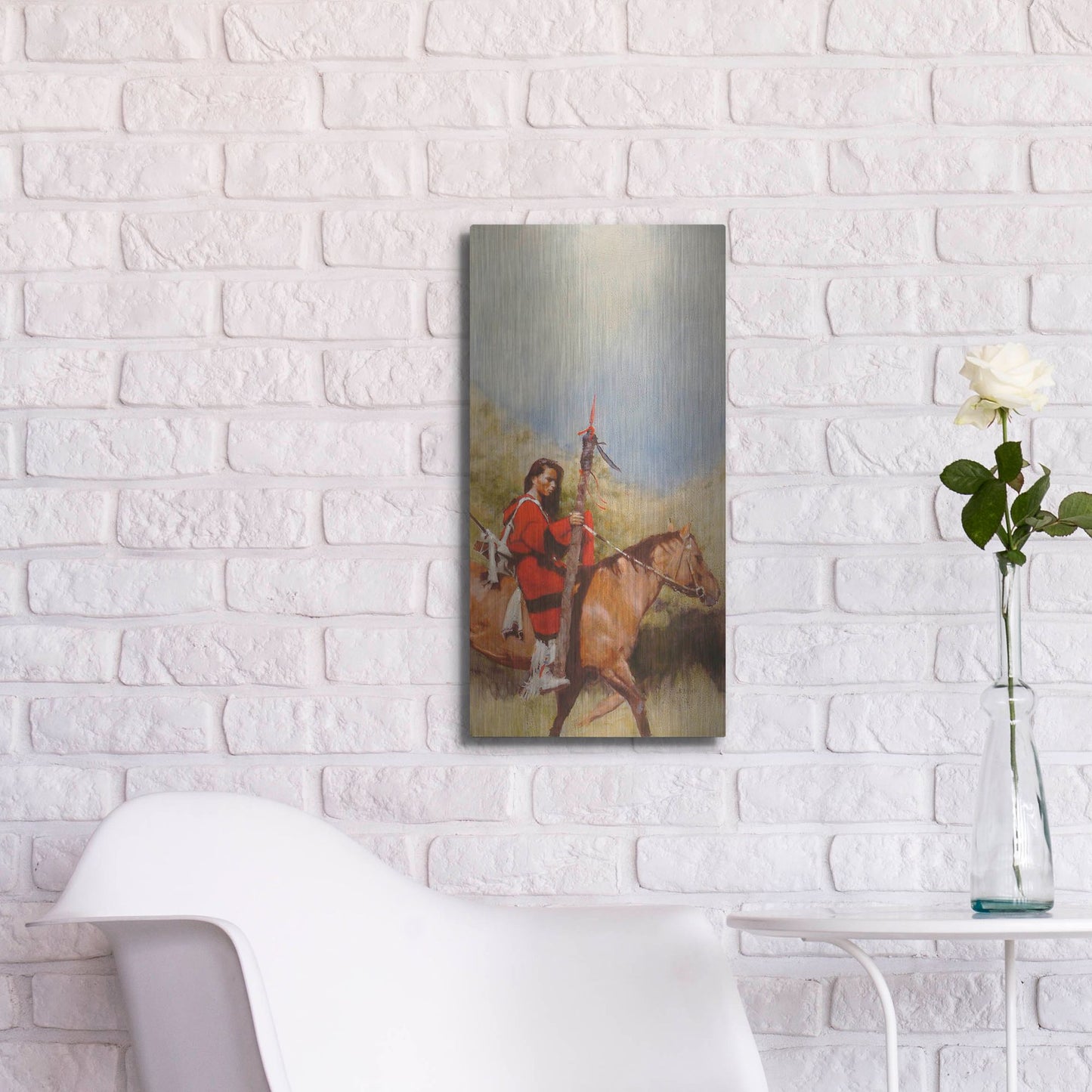 Luxe Metal Art 'Horse And Rider At A Walk' by J. E. Knauf, Metal Wall Art,12x24