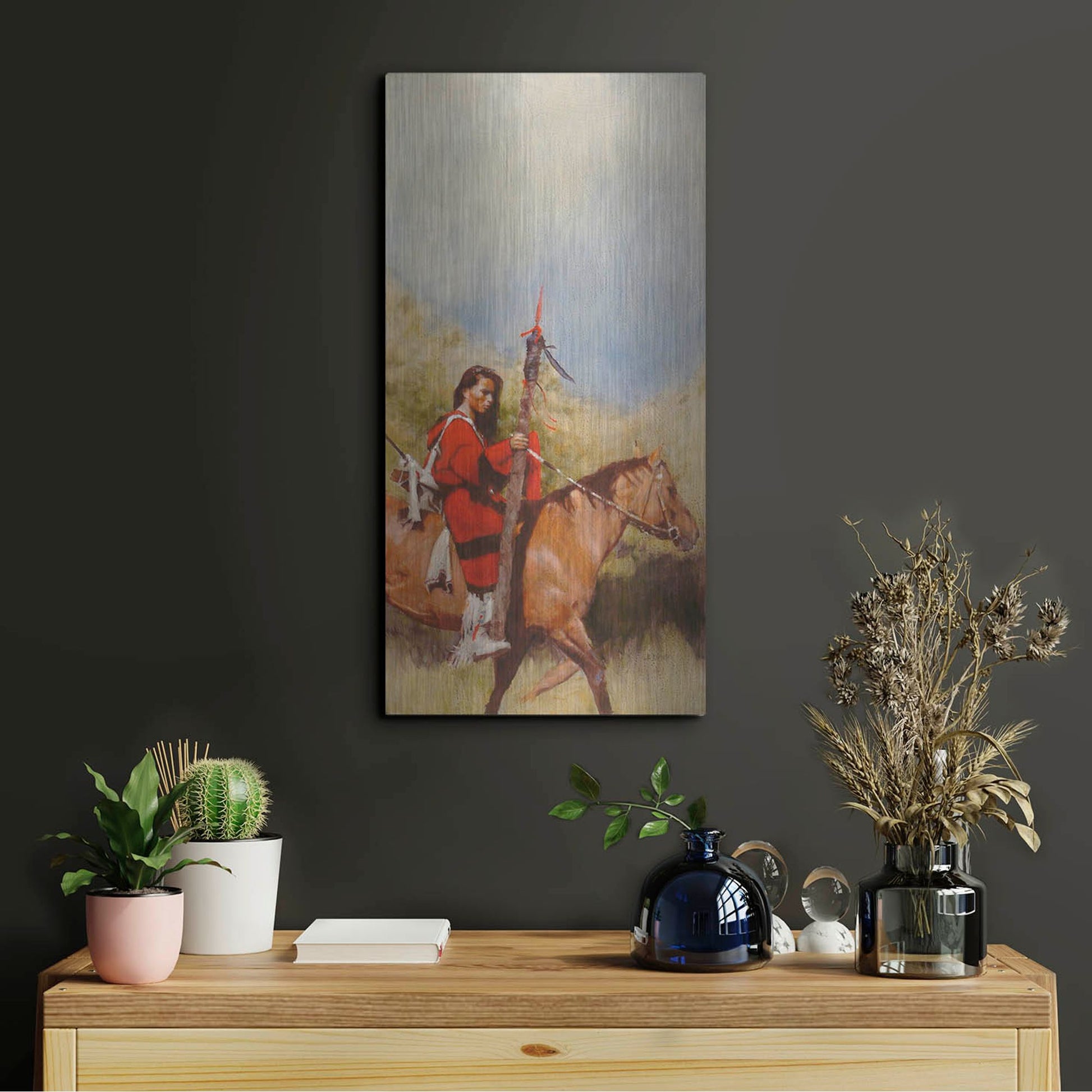 Luxe Metal Art 'Horse And Rider At A Walk' by J. E. Knauf, Metal Wall Art,12x24