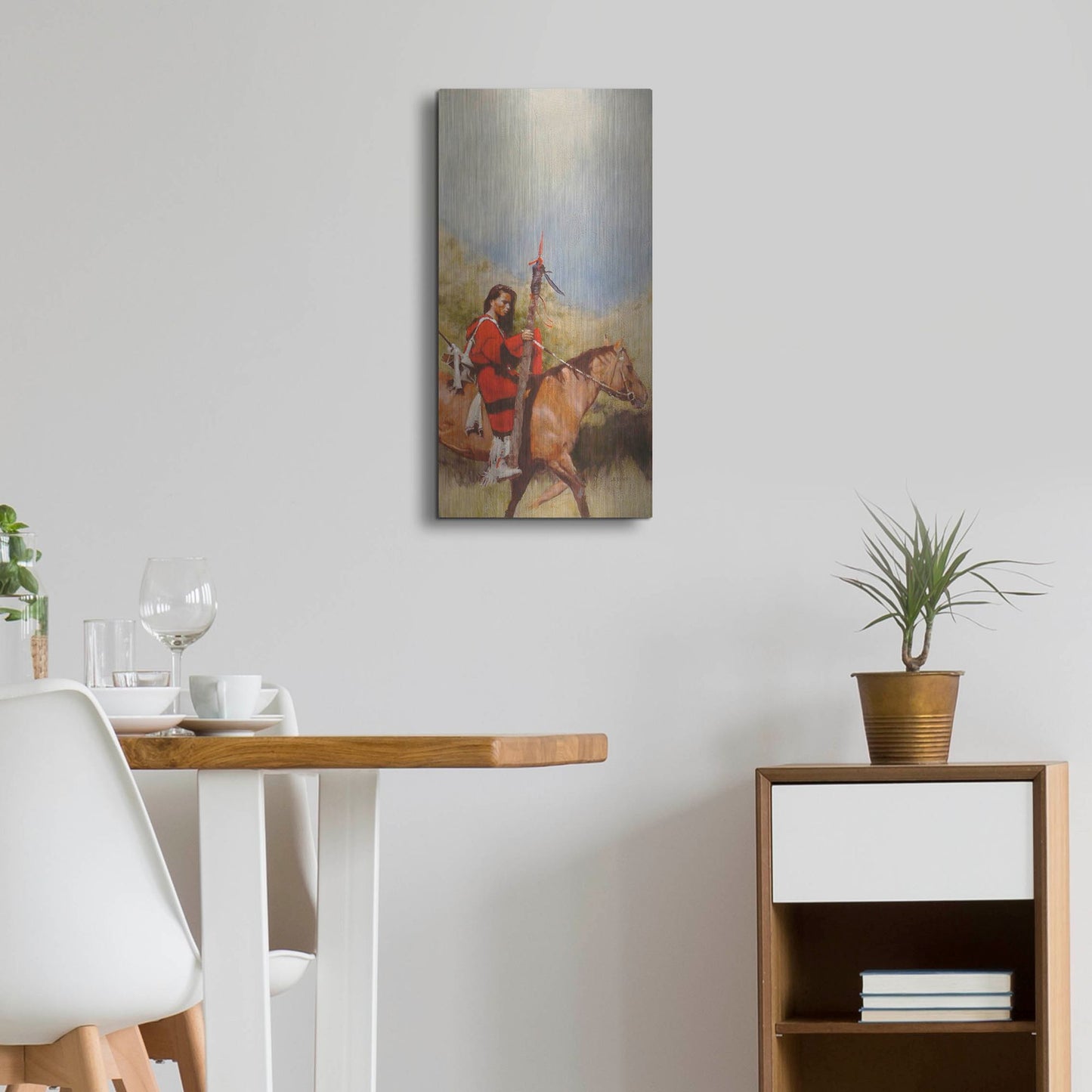 Luxe Metal Art 'Horse And Rider At A Walk' by J. E. Knauf, Metal Wall Art,12x24