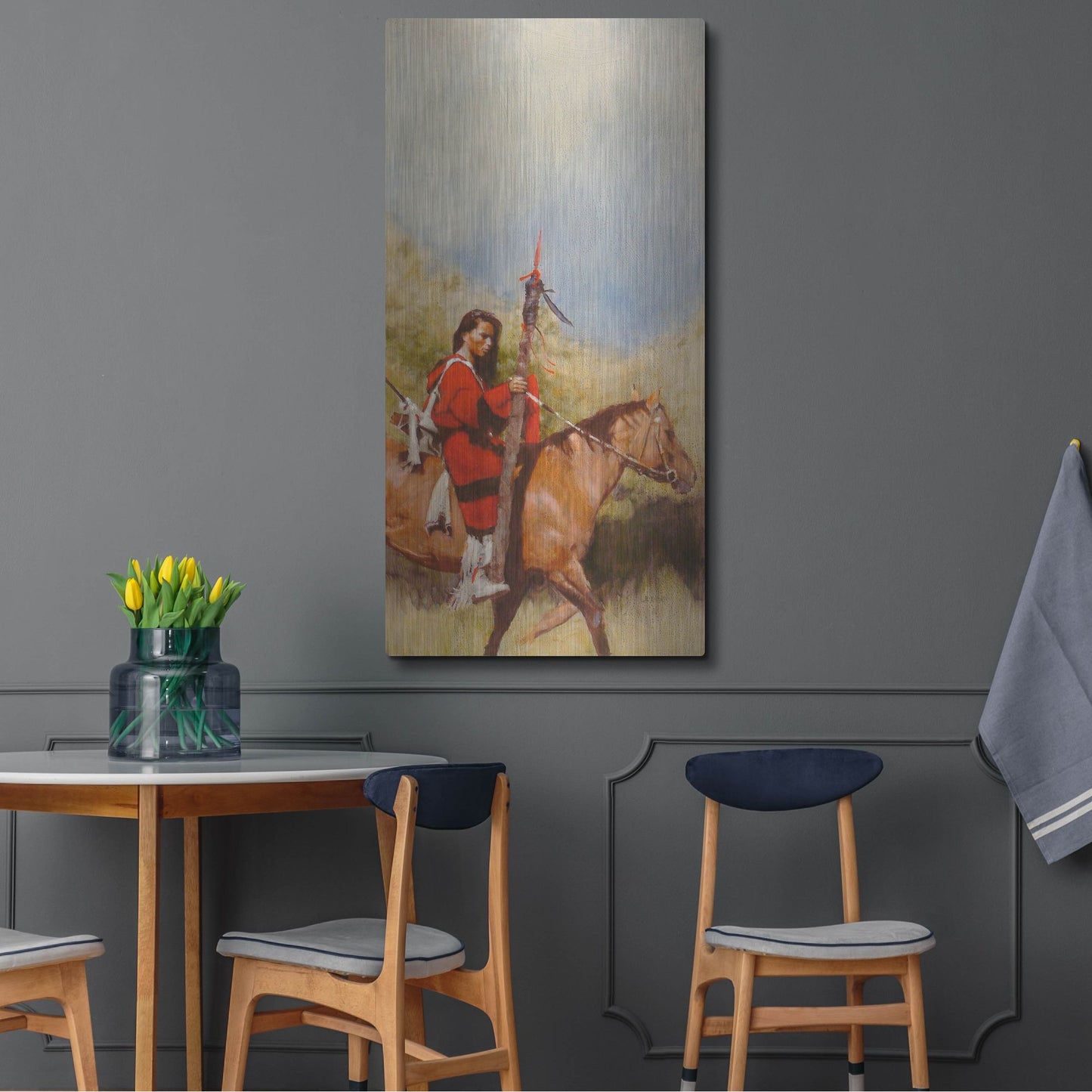 Luxe Metal Art 'Horse And Rider At A Walk' by J. E. Knauf, Metal Wall Art,24x48