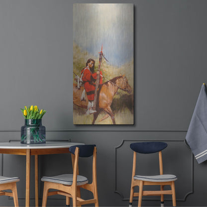 Luxe Metal Art 'Horse And Rider At A Walk' by J. E. Knauf, Metal Wall Art,24x48