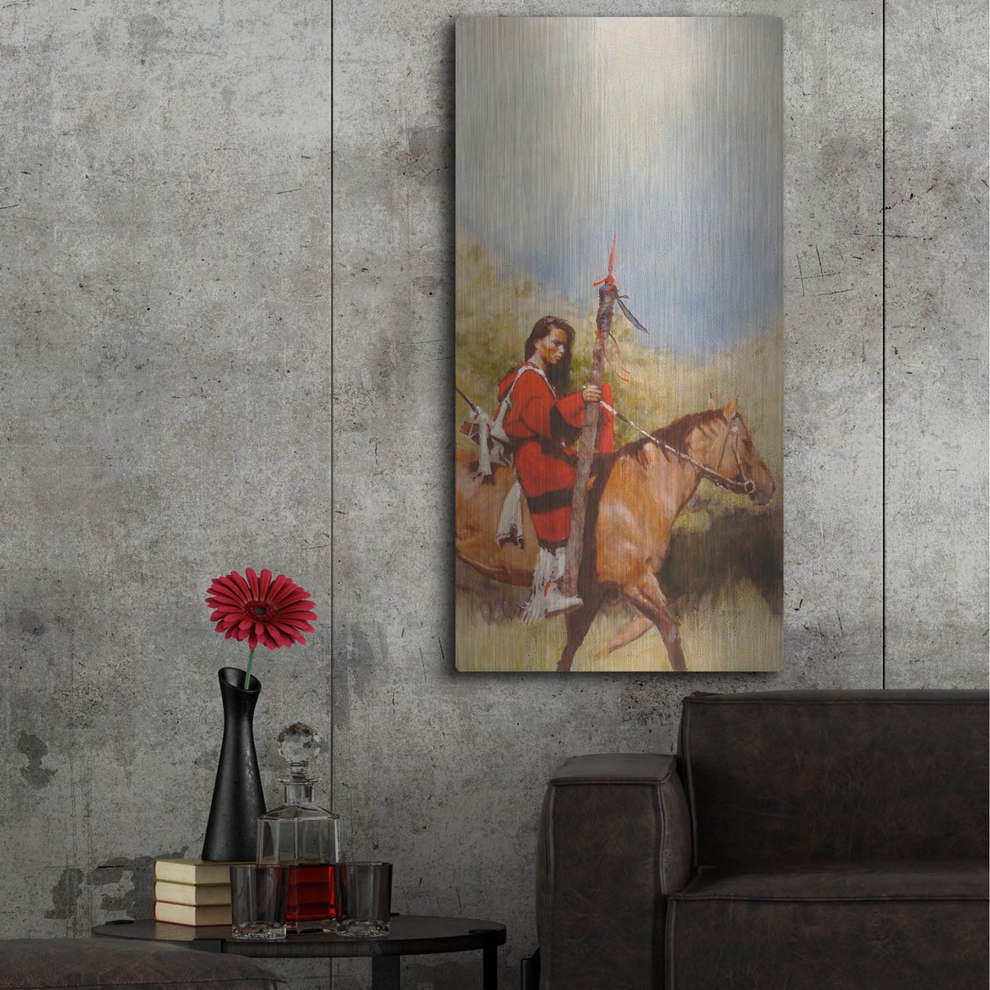 Luxe Metal Art 'Horse And Rider At A Walk' by J. E. Knauf, Metal Wall Art,24x48