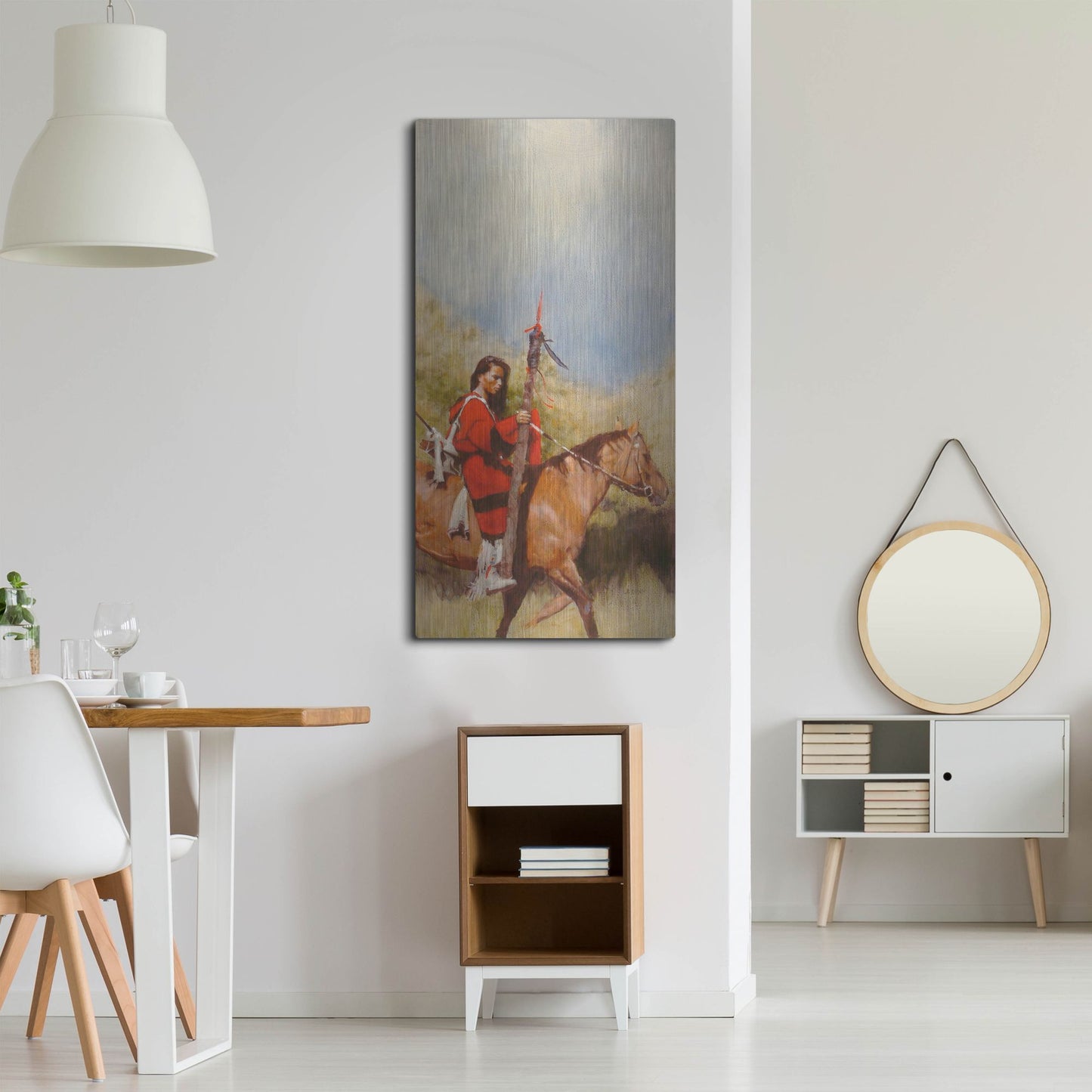 Luxe Metal Art 'Horse And Rider At A Walk' by J. E. Knauf, Metal Wall Art,24x48