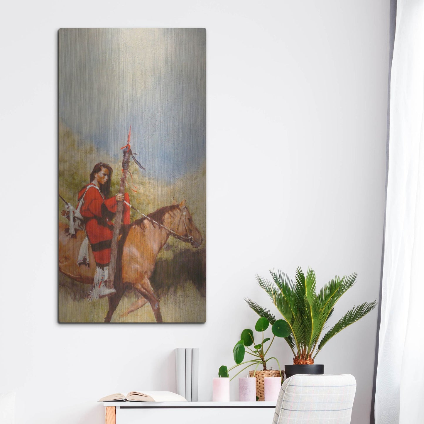 Luxe Metal Art 'Horse And Rider At A Walk' by J. E. Knauf, Metal Wall Art,24x48