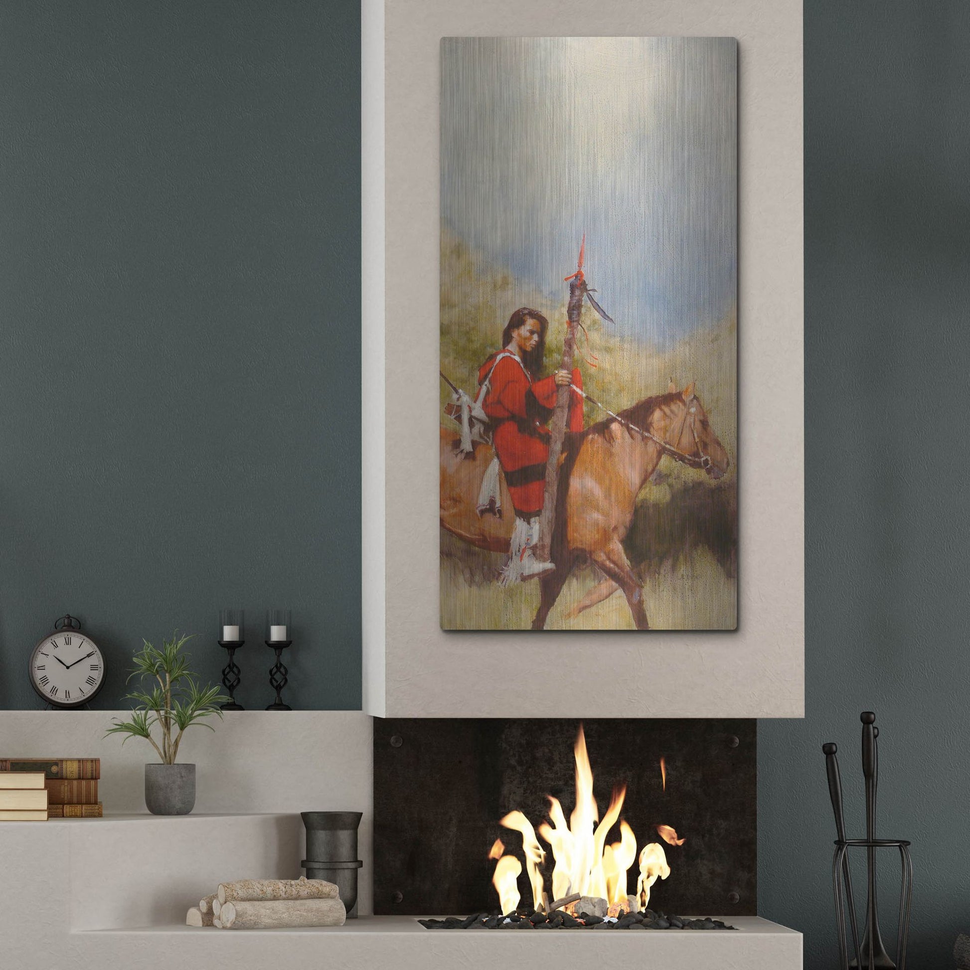 Luxe Metal Art 'Horse And Rider At A Walk' by J. E. Knauf, Metal Wall Art,24x48