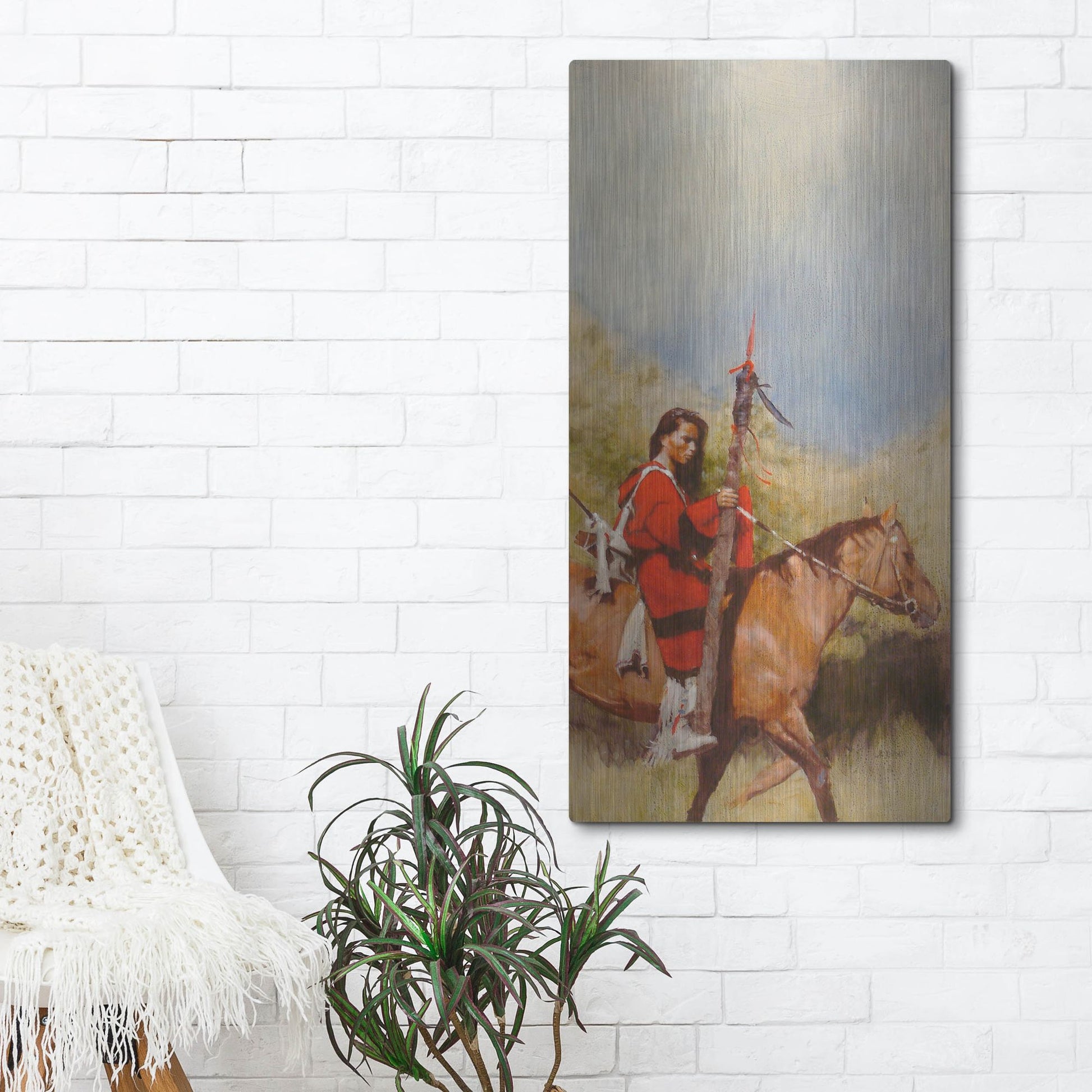 Luxe Metal Art 'Horse And Rider At A Walk' by J. E. Knauf, Metal Wall Art,24x48