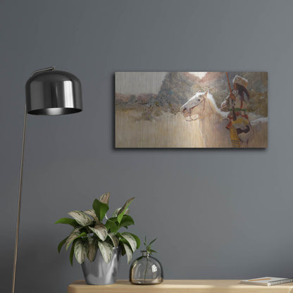 Luxe Metal Art 'Blue Gap Pass' by J. E. Knauf, Metal Wall Art,24x12