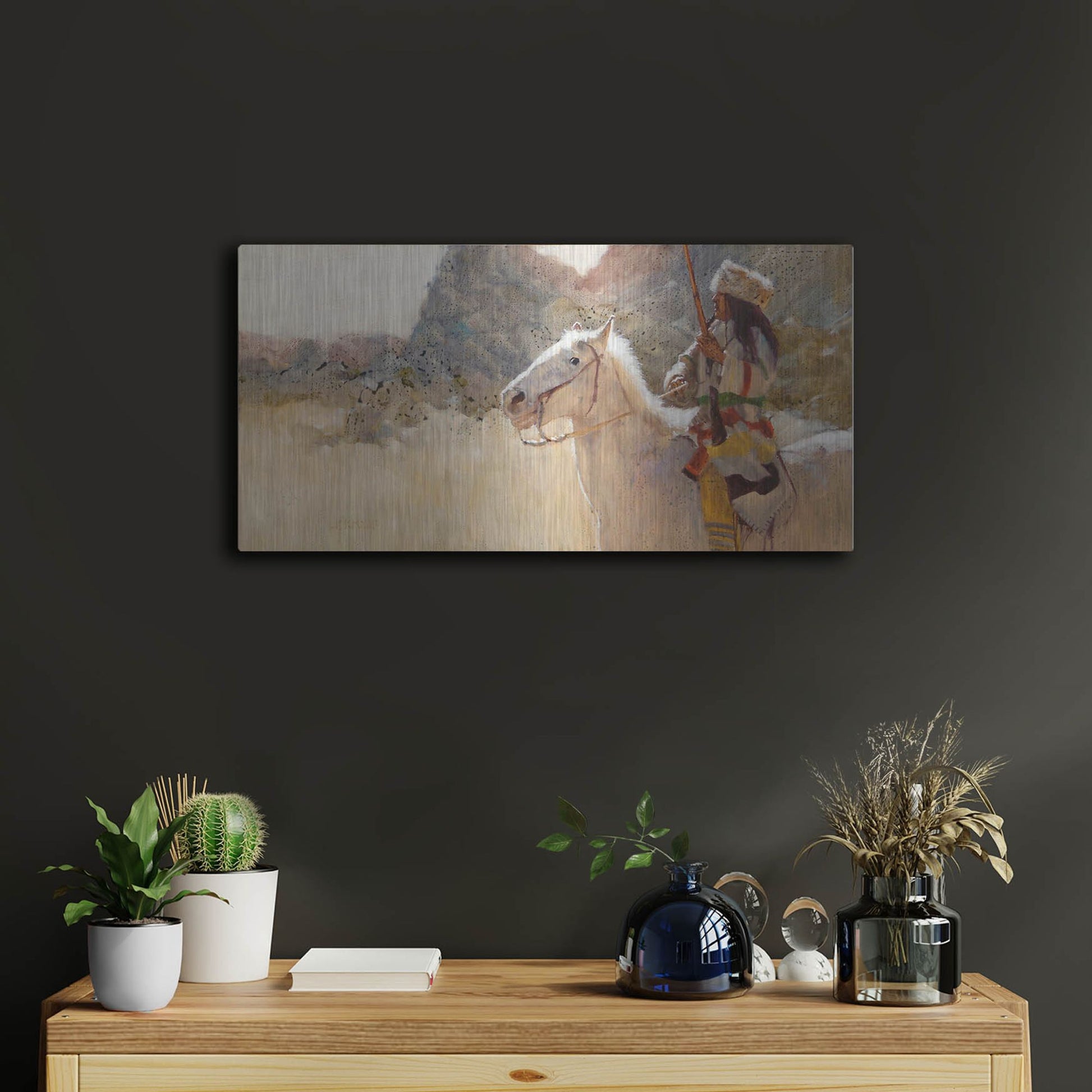 Luxe Metal Art 'Blue Gap Pass' by J. E. Knauf, Metal Wall Art,24x12