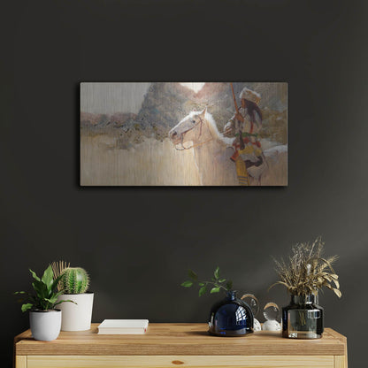 Luxe Metal Art 'Blue Gap Pass' by J. E. Knauf, Metal Wall Art,24x12