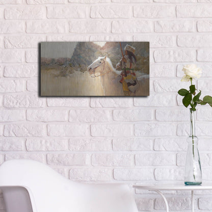 Luxe Metal Art 'Blue Gap Pass' by J. E. Knauf, Metal Wall Art,24x12