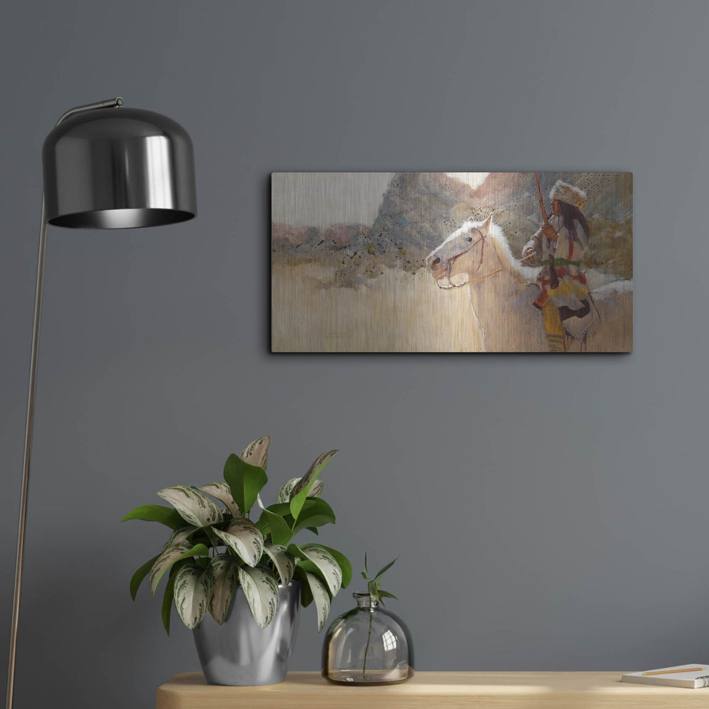 Luxe Metal Art 'Blue Gap Pass' by J. E. Knauf, Metal Wall Art,24x12