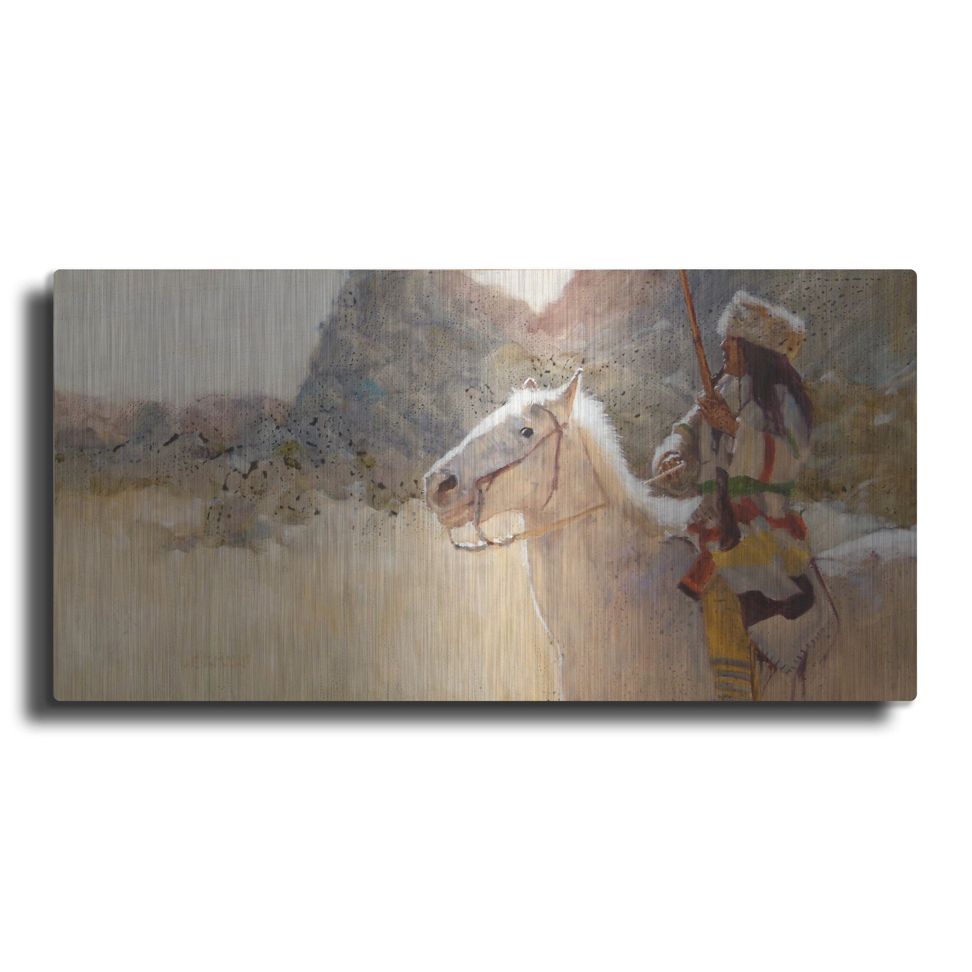 Luxe Metal Art 'Blue Gap Pass' by J. E. Knauf, Metal Wall Art,24x12