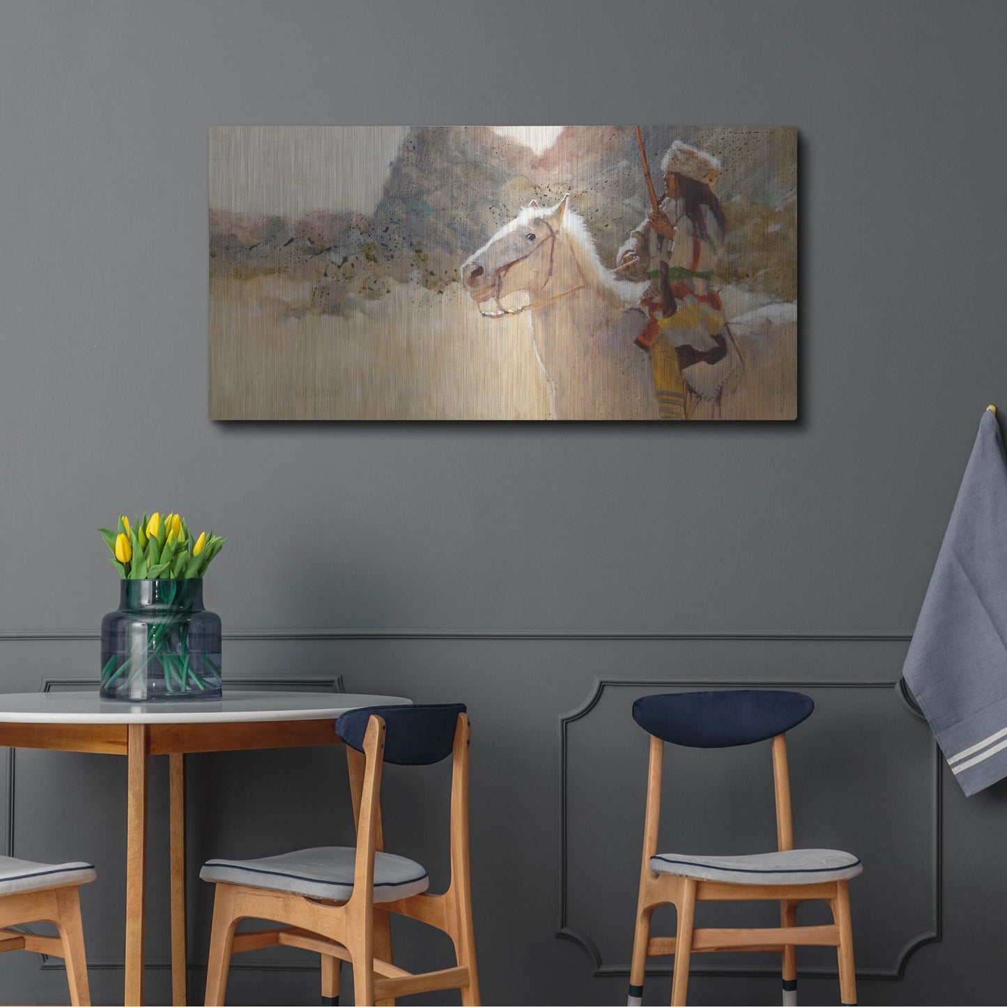 Luxe Metal Art 'Blue Gap Pass' by J. E. Knauf, Metal Wall Art,48x24