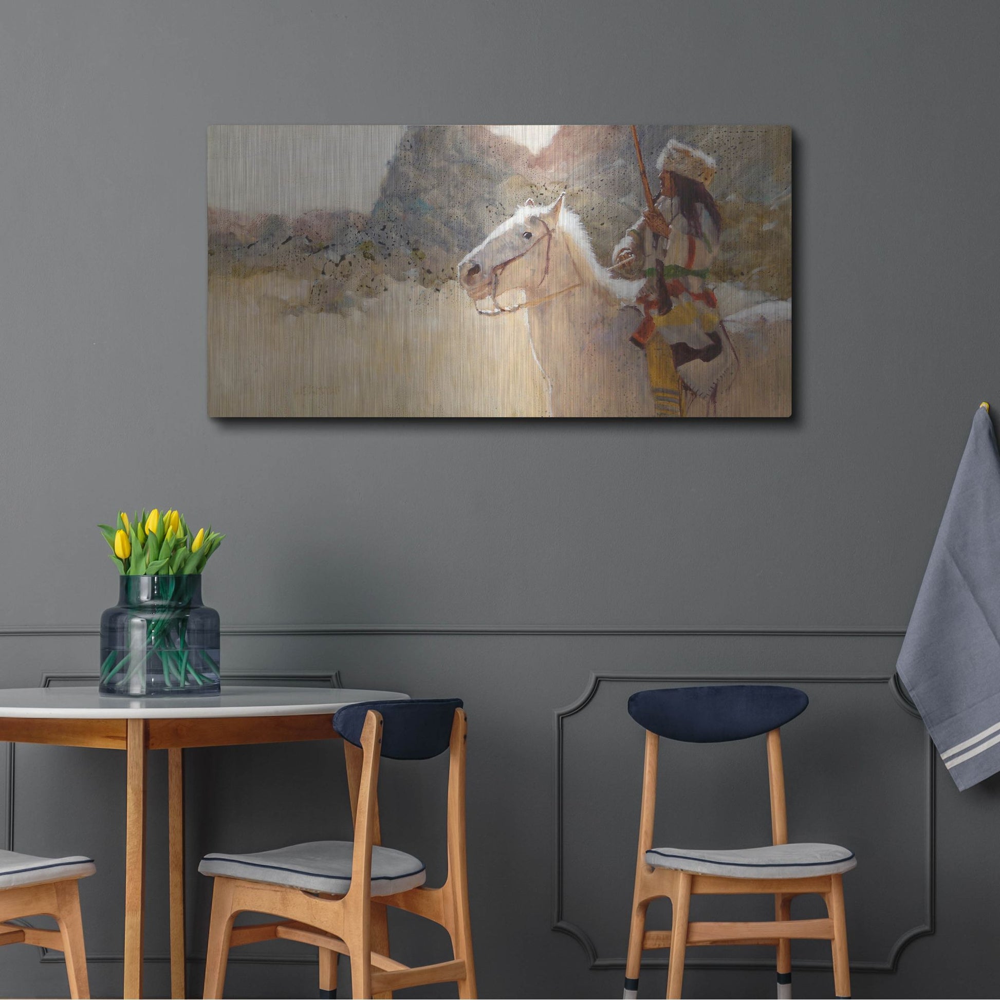 Luxe Metal Art 'Blue Gap Pass' by J. E. Knauf, Metal Wall Art,48x24