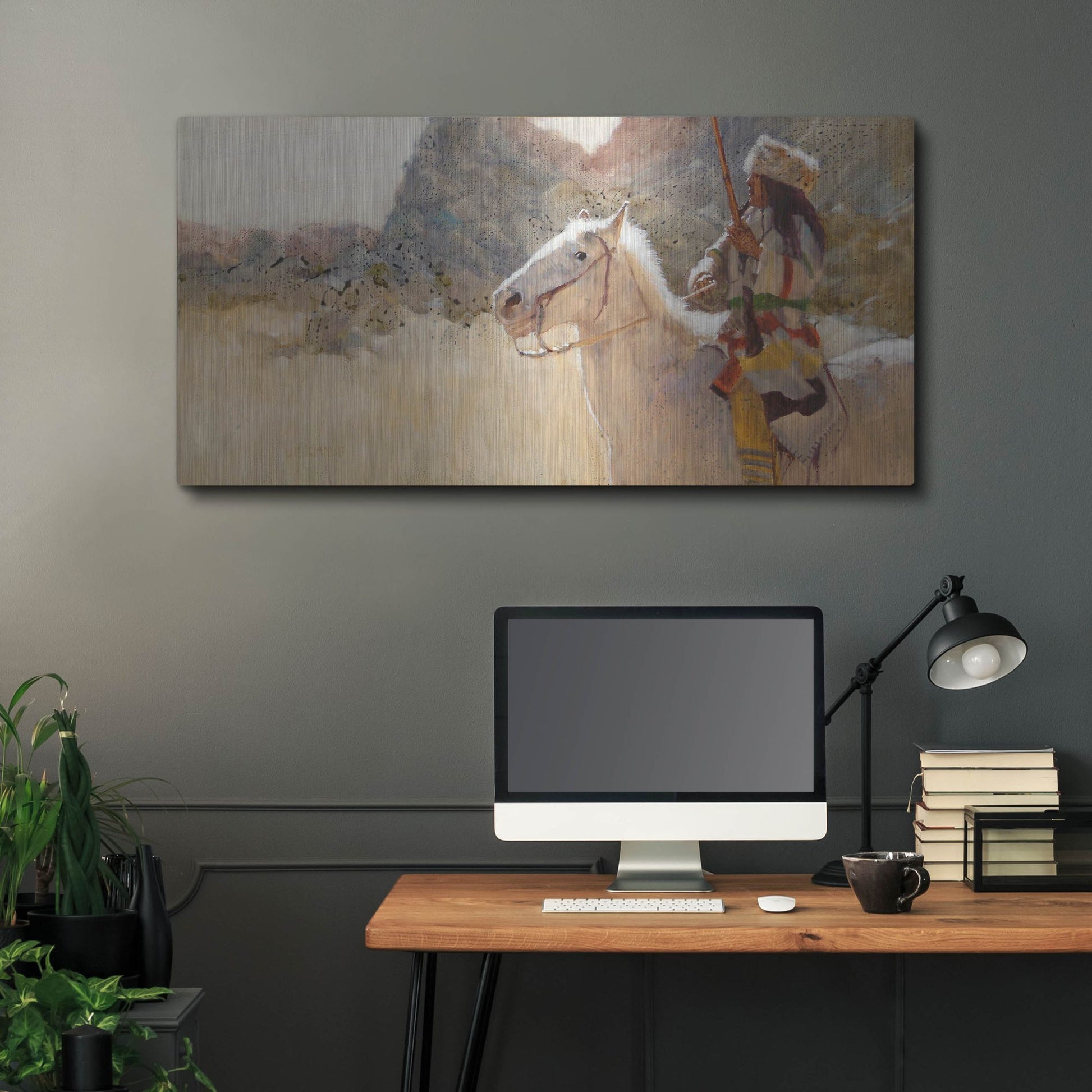 Luxe Metal Art 'Blue Gap Pass' by J. E. Knauf, Metal Wall Art,48x24