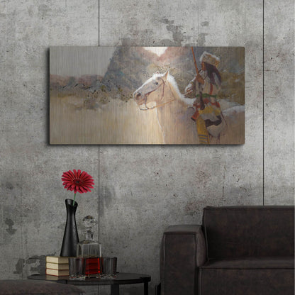 Luxe Metal Art 'Blue Gap Pass' by J. E. Knauf, Metal Wall Art,48x24