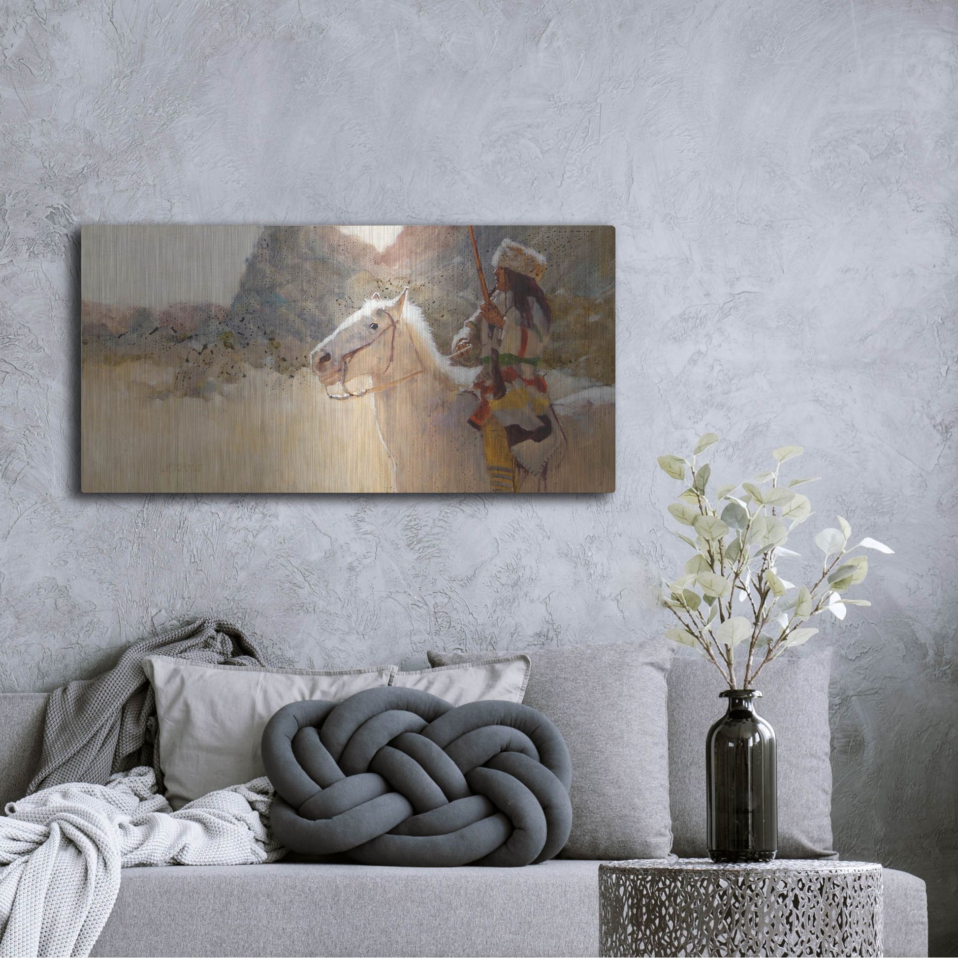 Luxe Metal Art 'Blue Gap Pass' by J. E. Knauf, Metal Wall Art,48x24