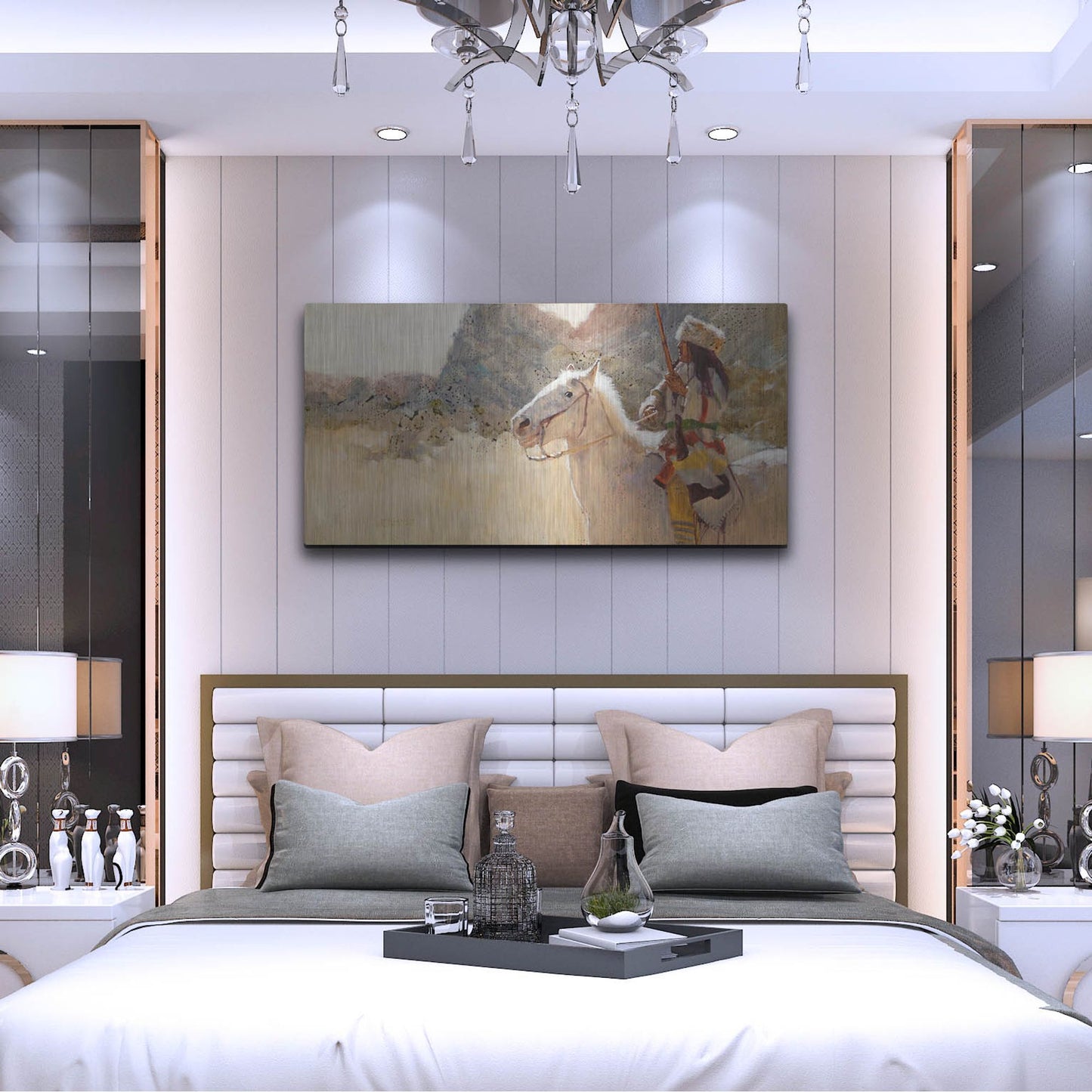 Luxe Metal Art 'Blue Gap Pass' by J. E. Knauf, Metal Wall Art,48x24