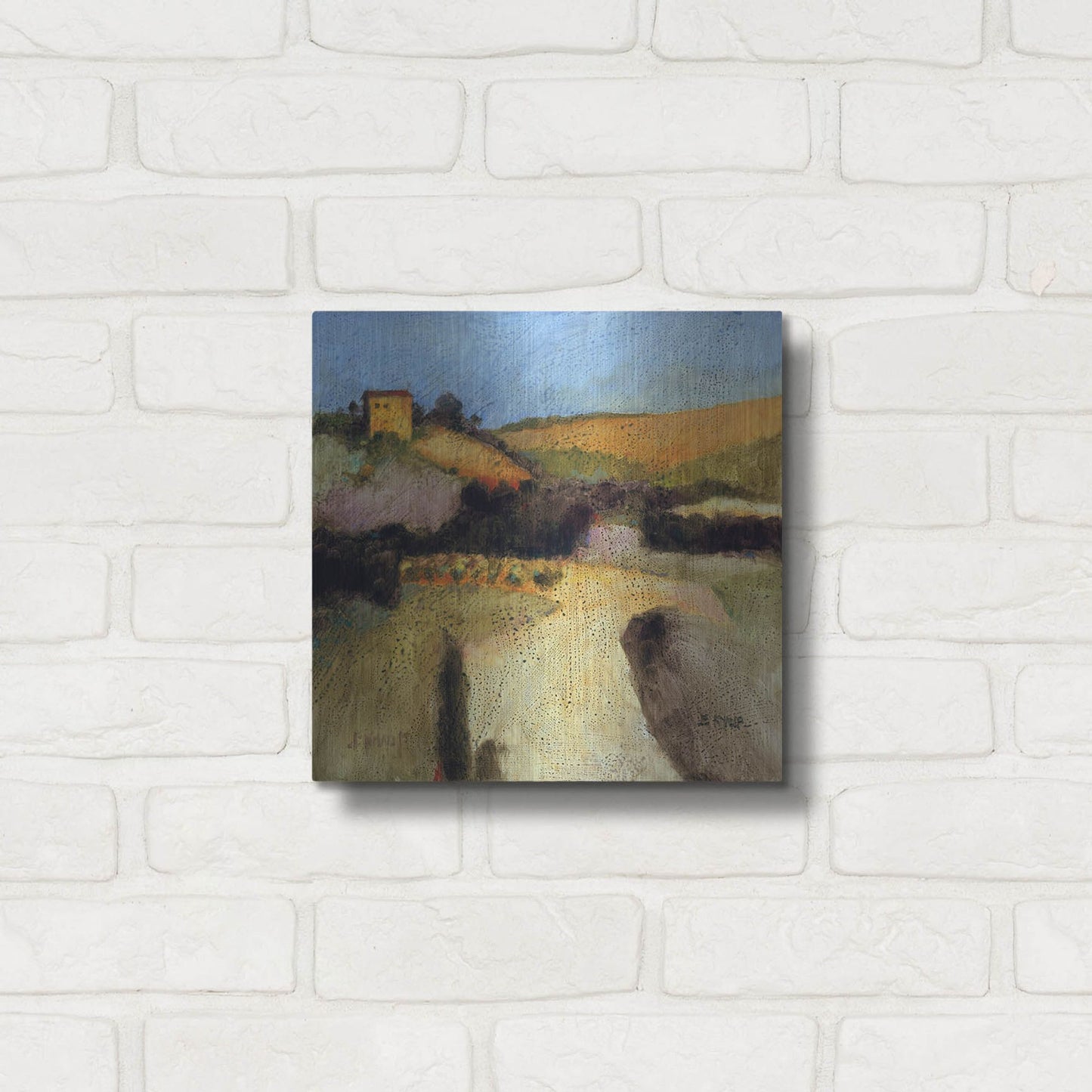 Luxe Metal Art 'Castello Pastine 1' by J. E. Knauf, Metal Wall Art,12x12