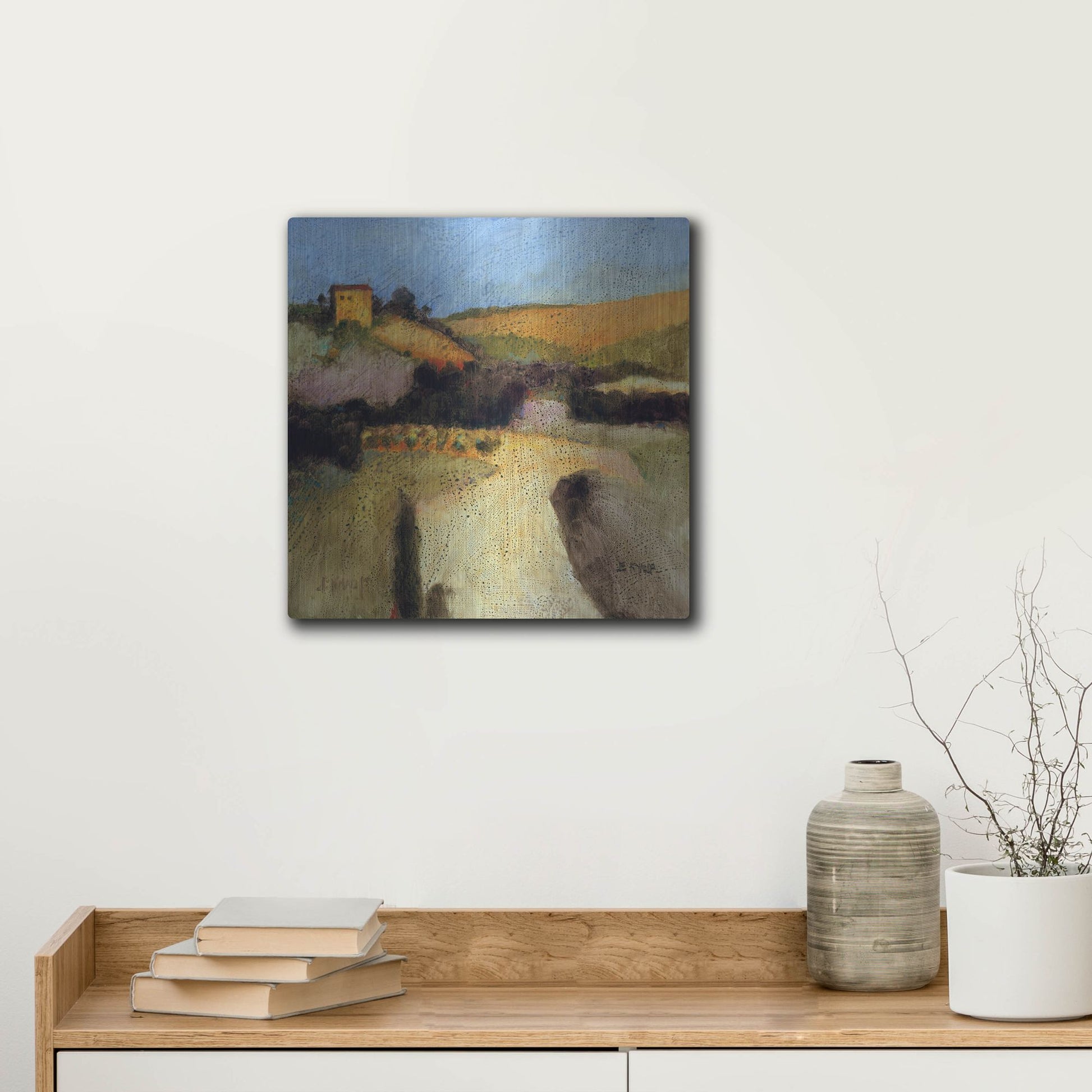 Luxe Metal Art 'Castello Pastine 1' by J. E. Knauf, Metal Wall Art,12x12