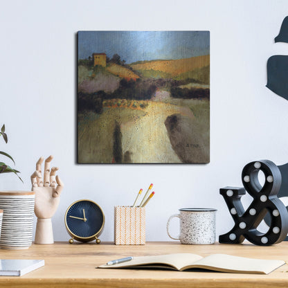 Luxe Metal Art 'Castello Pastine 1' by J. E. Knauf, Metal Wall Art,12x12