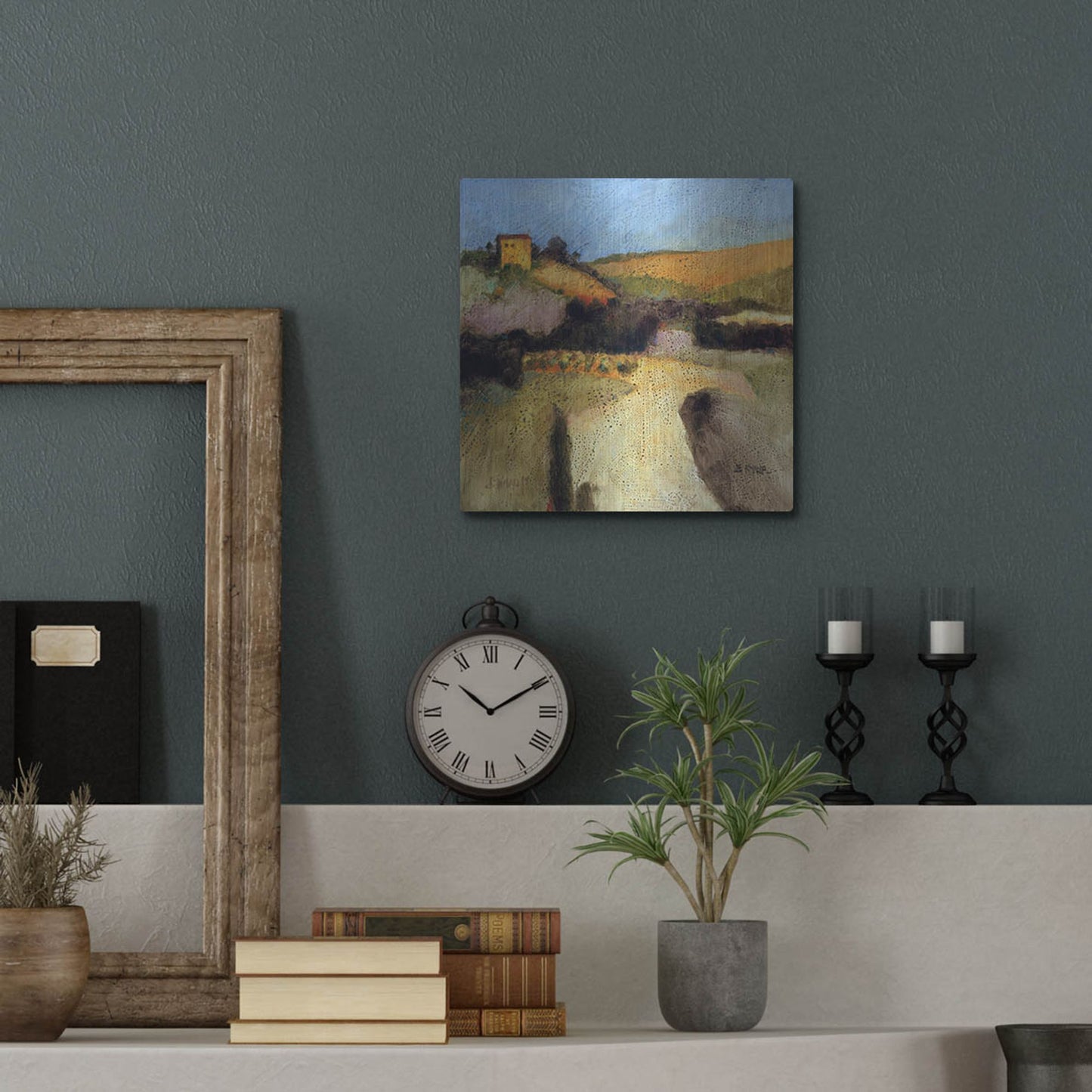 Luxe Metal Art 'Castello Pastine 1' by J. E. Knauf, Metal Wall Art,12x12
