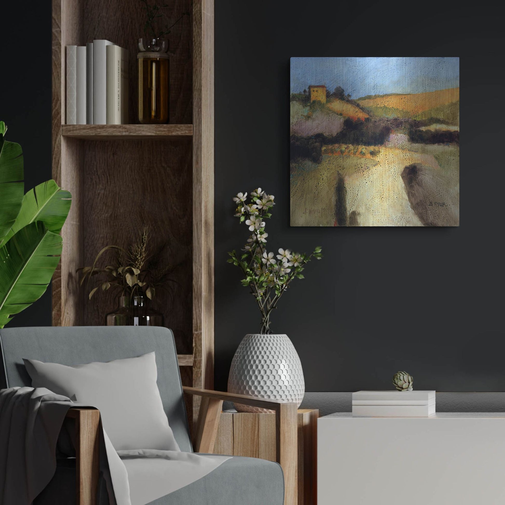 Luxe Metal Art 'Castello Pastine 1' by J. E. Knauf, Metal Wall Art,24x24