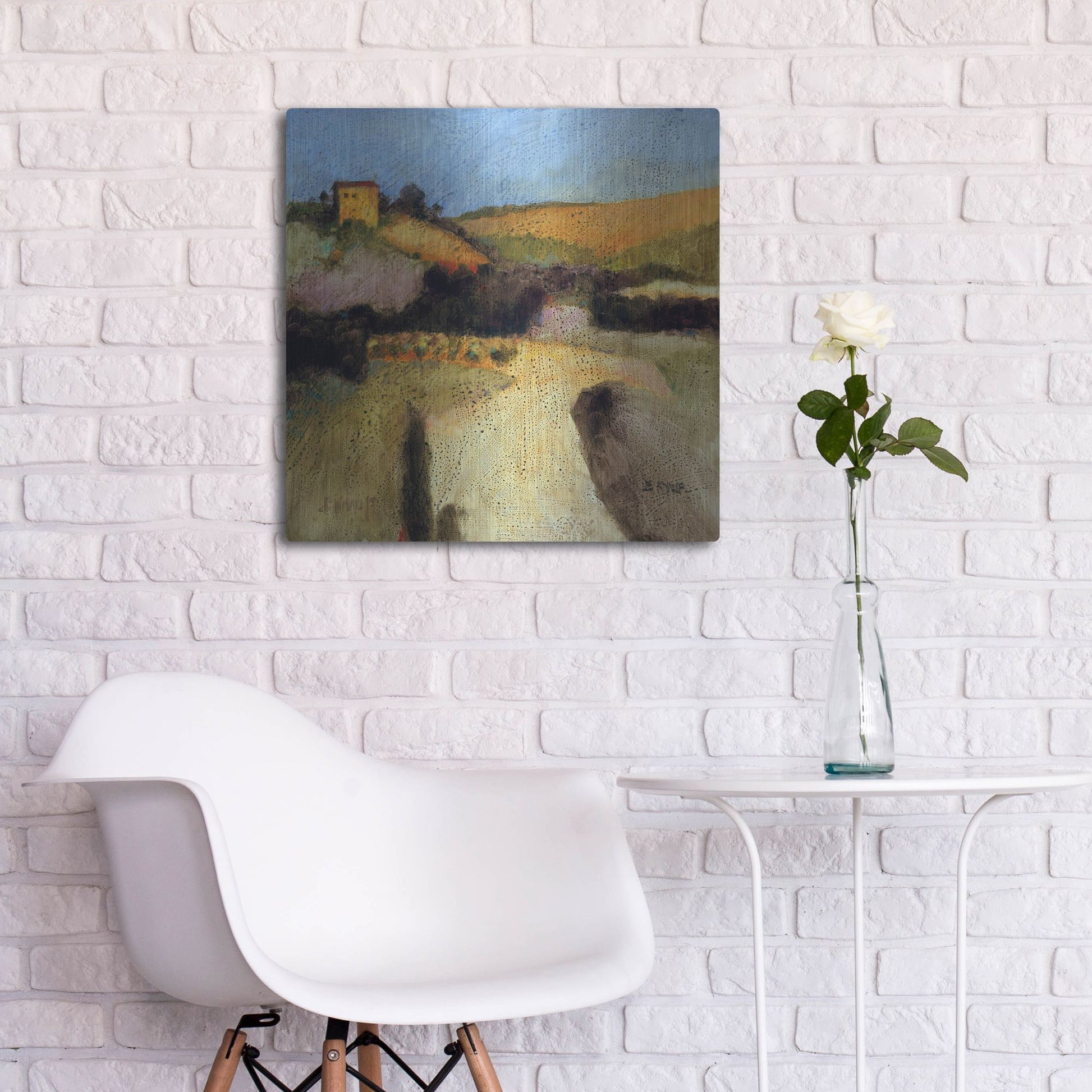 Luxe Metal Art 'Castello Pastine 1' by J. E. Knauf, Metal Wall Art,24x24