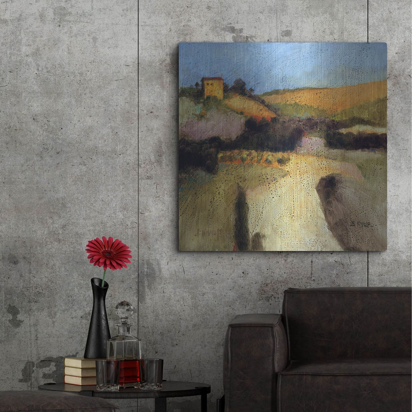 Luxe Metal Art 'Castello Pastine 1' by J. E. Knauf, Metal Wall Art,36x36