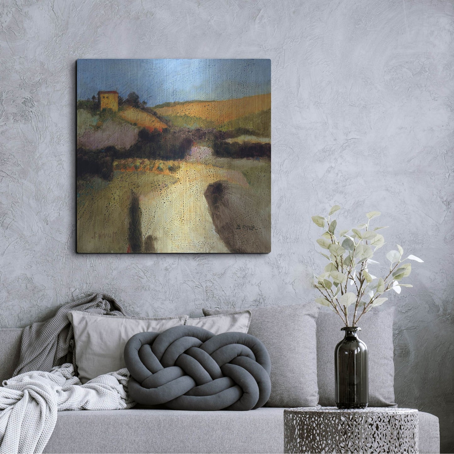 Luxe Metal Art 'Castello Pastine 1' by J. E. Knauf, Metal Wall Art,36x36