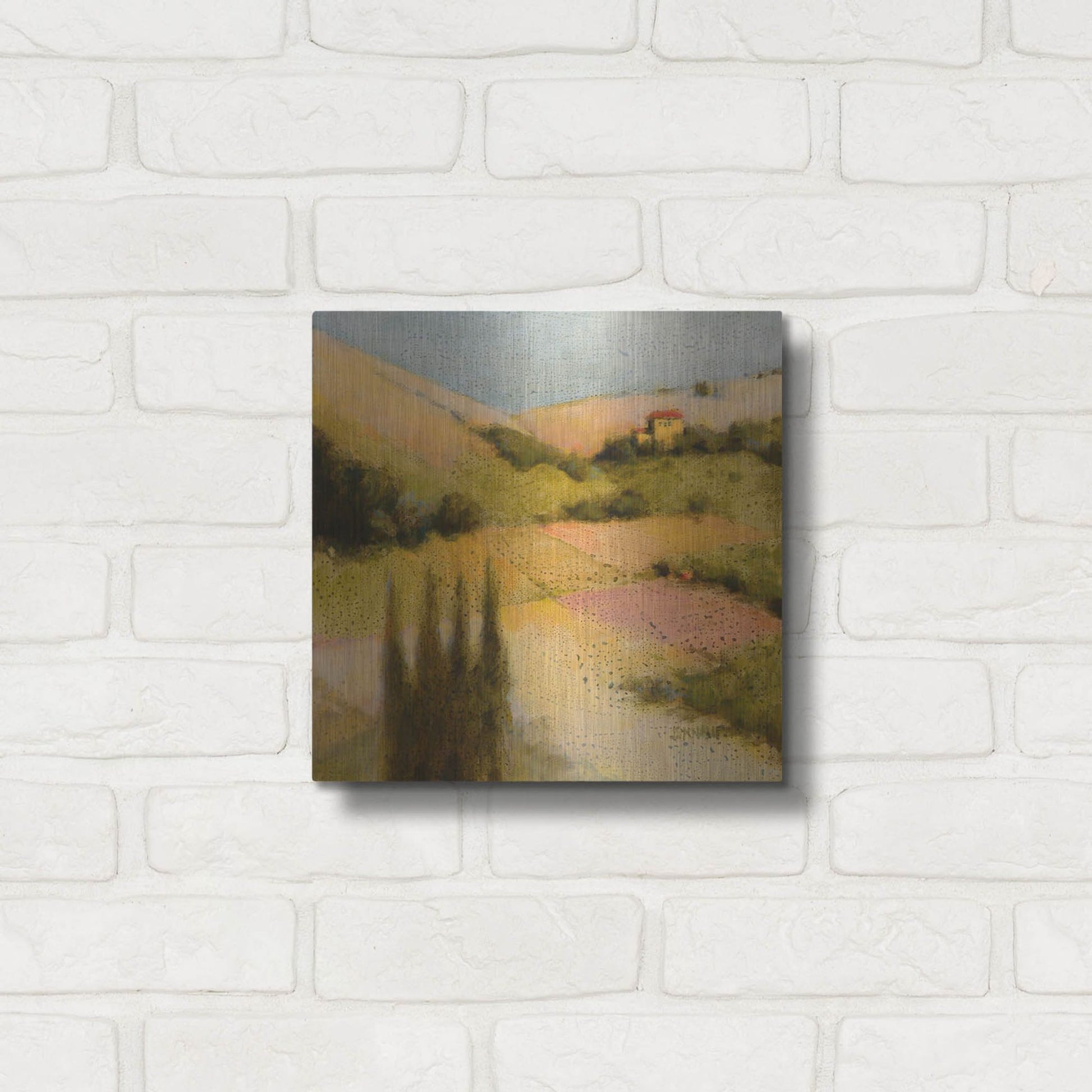 Luxe Metal Art 'Castello Pastine 2' by J. E. Knauf, Metal Wall Art,12x12
