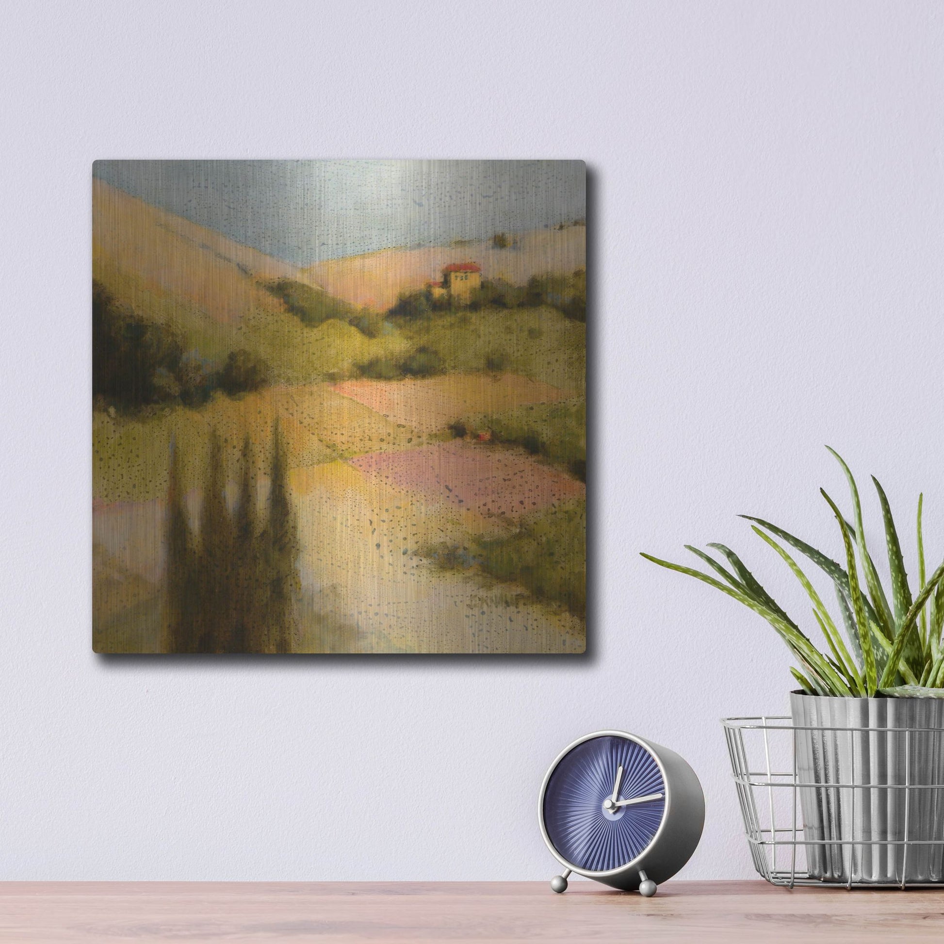 Luxe Metal Art 'Castello Pastine 2' by J. E. Knauf, Metal Wall Art,12x12