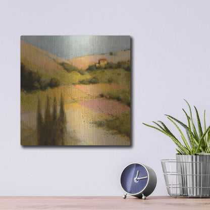 Luxe Metal Art 'Castello Pastine 2' by J. E. Knauf, Metal Wall Art,12x12